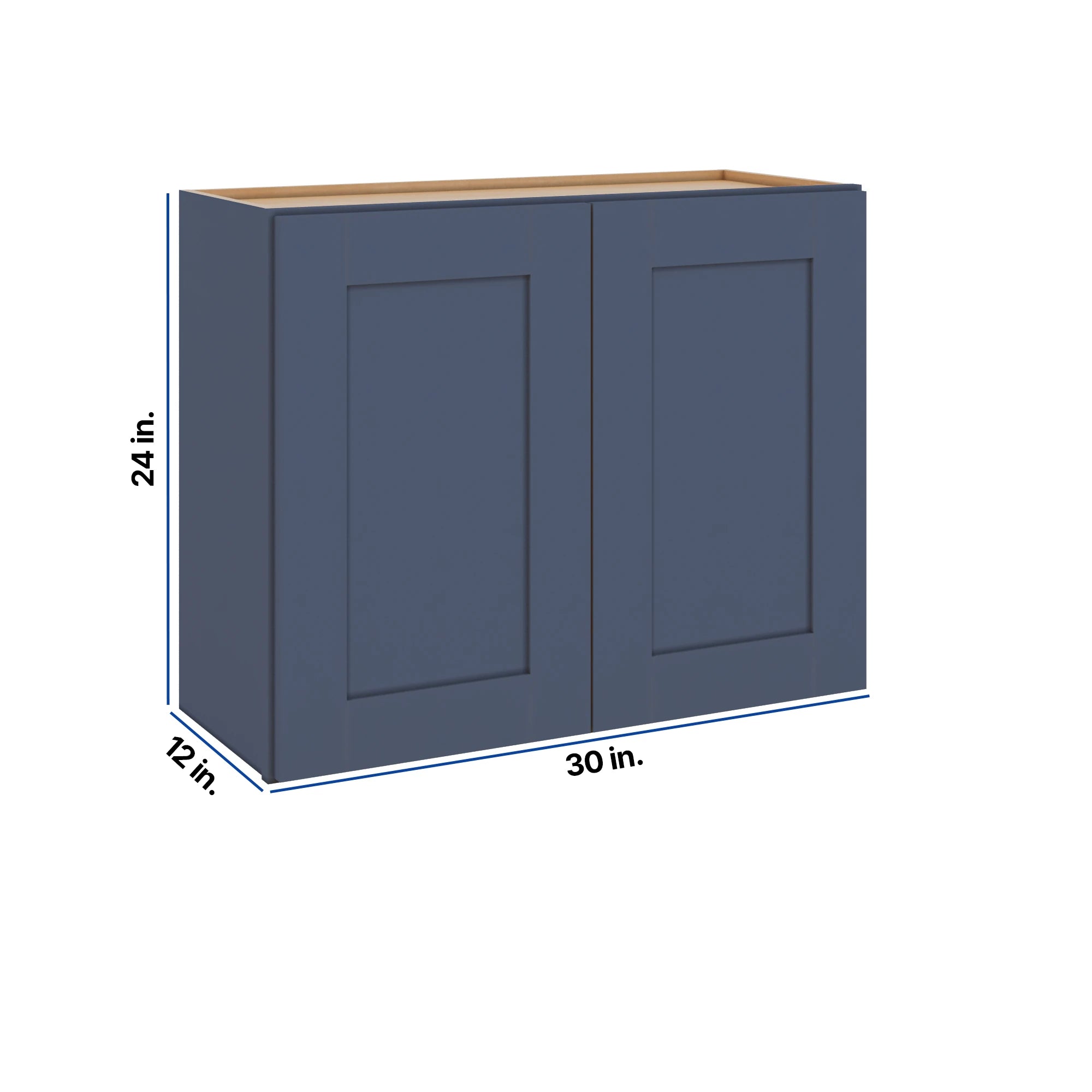 Modernform Cabinet Signature Blue 30" W X 24" H X 12" D Double Door Wall Cabinet