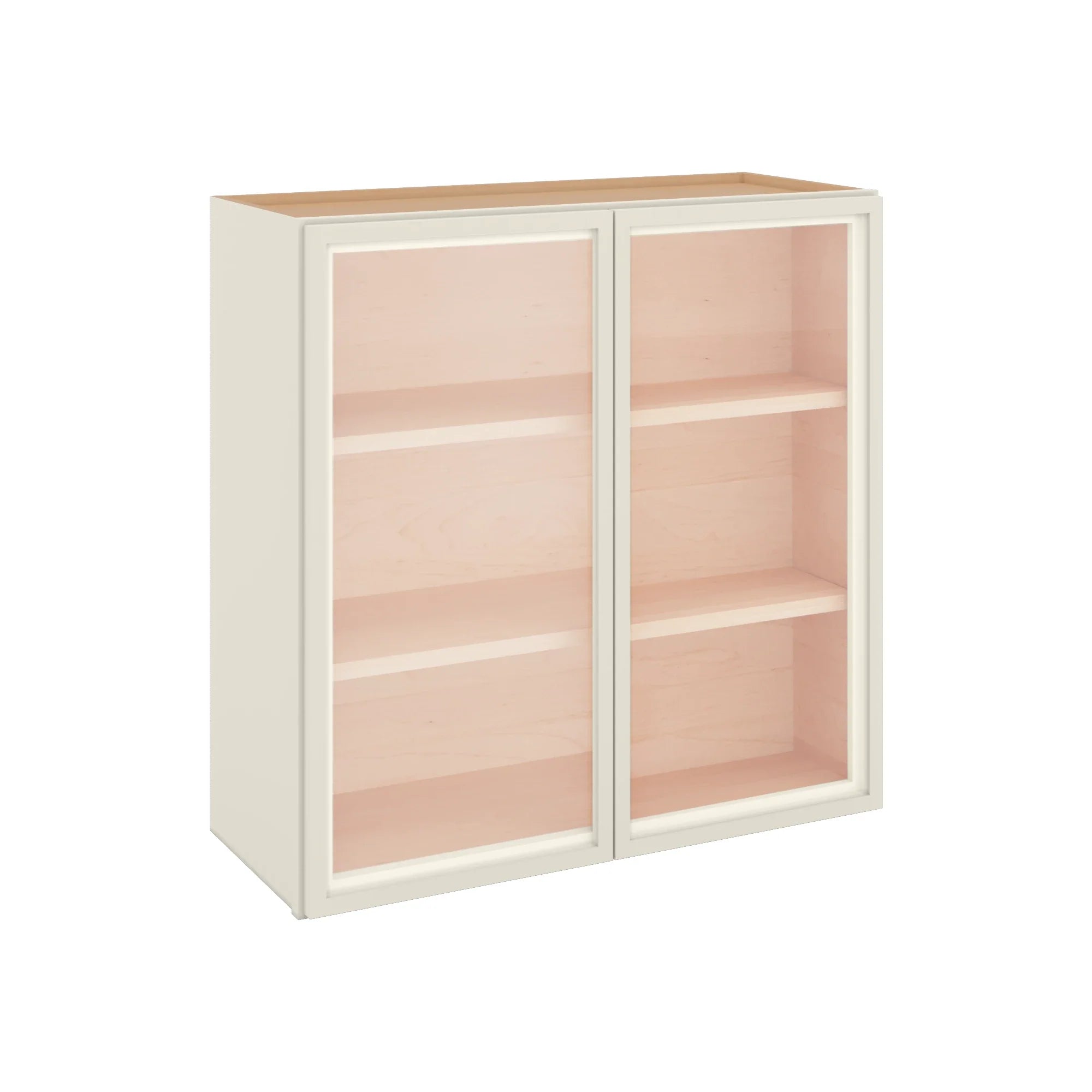 Modernform Cabinet Slim Dove White 30" W X 30" H X 12" D Double Glass Door Wall Cabinet