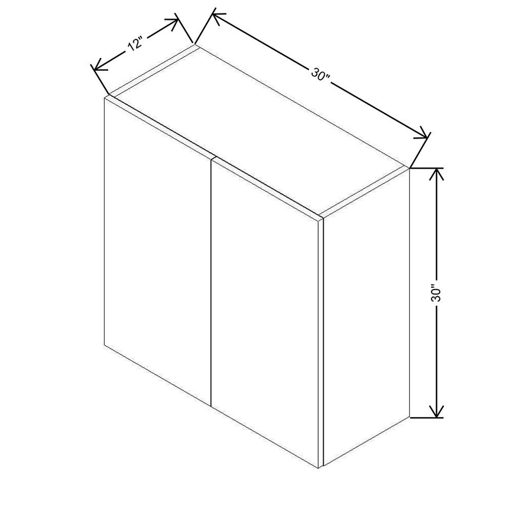 CNC Concord Elegant Dove 30" W X 30" H Double Door Wall Cabinet