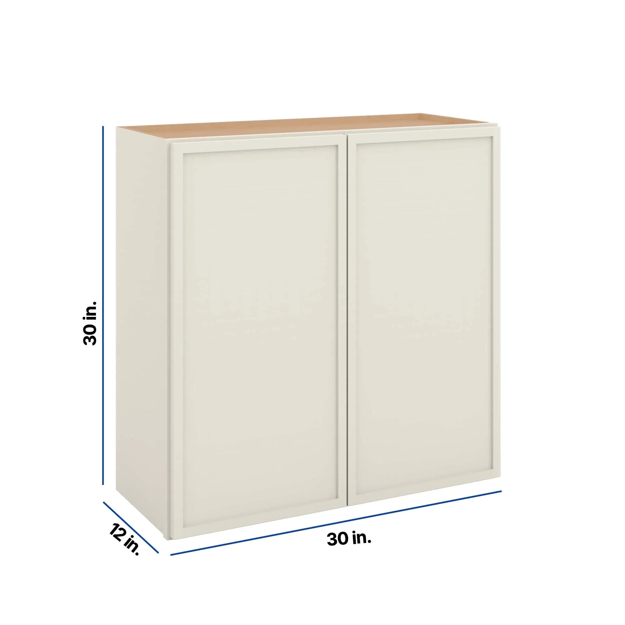 Modernform Cabinet Slim Dove White 30" W X 30" H X 12" D Double Door Wall Cabinet