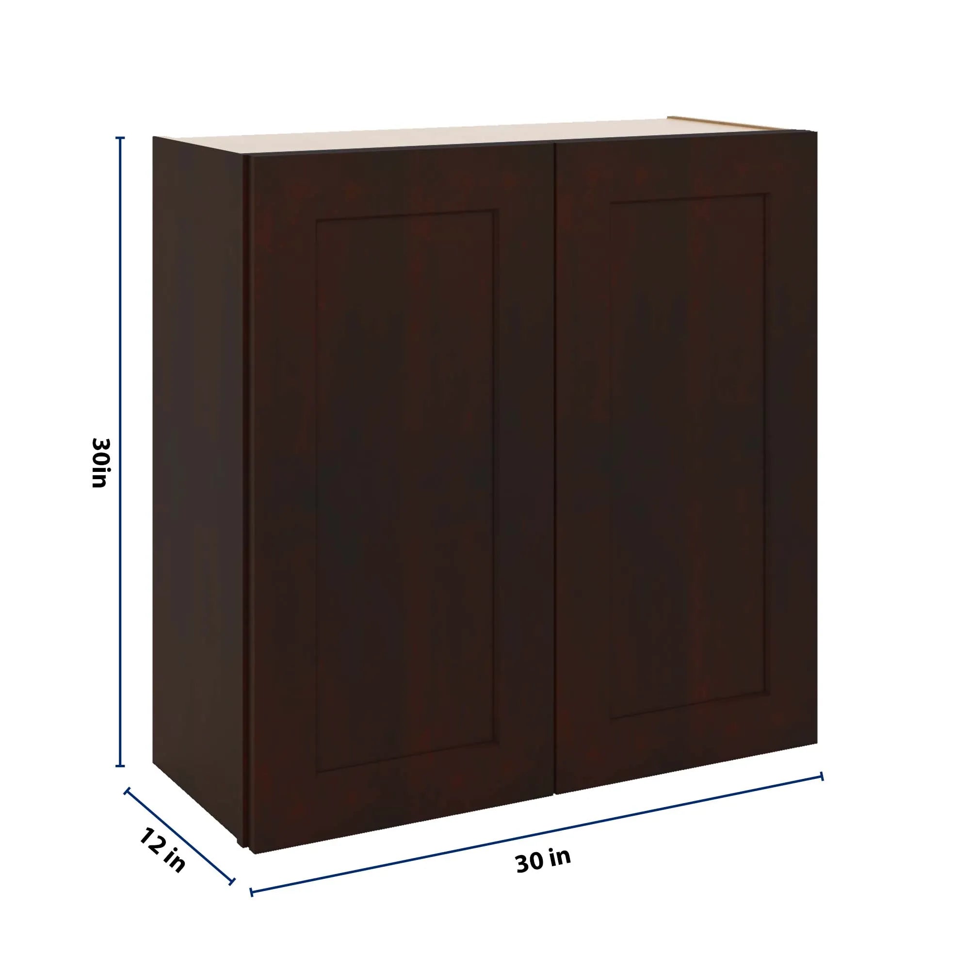 J&K Java Coffee S1 Double Door Wall Cabinet - 30" W x 30" H
