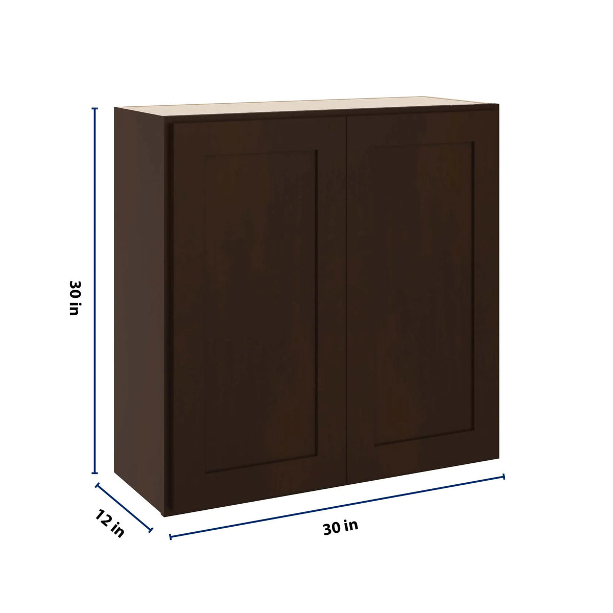 CNC Luxor 5-Piece Espresso 30" W X 30" H Double Door Wall Cabinet