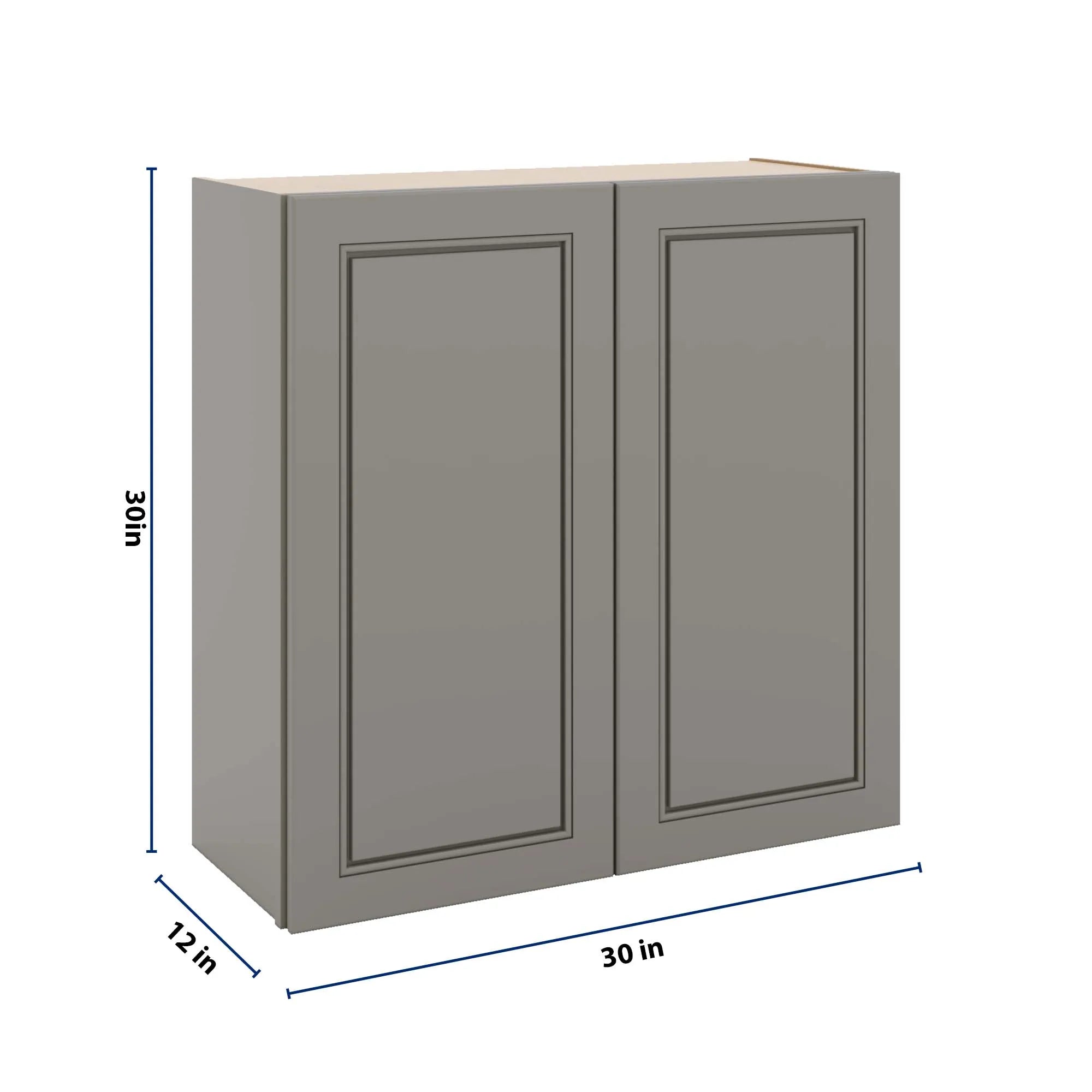 J&K Greige K3 Double Door Wall Cabinet - 30" W x 30" H