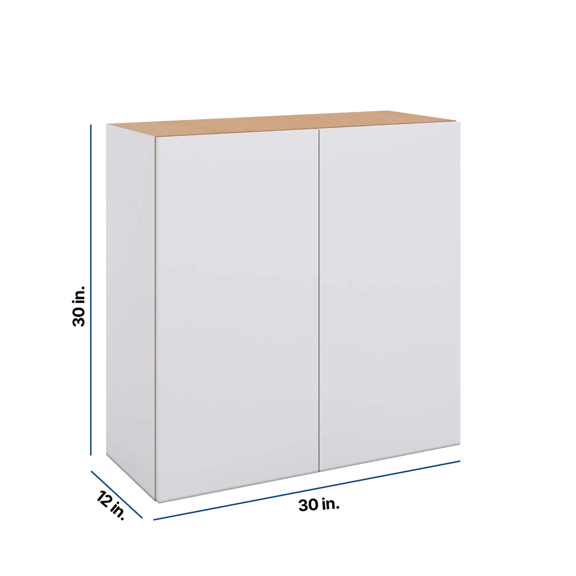 Modernform Cabinet Matte White 30" W X 30" H X 12" D Double Door Wall Cabinet