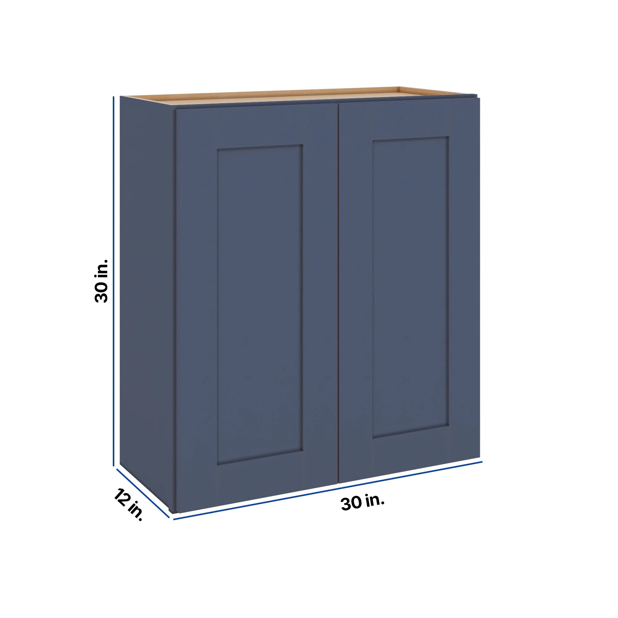 Modernform Cabinet Signature Blue 30" W X 30" H X 12" D Double Door Wall Cabinet