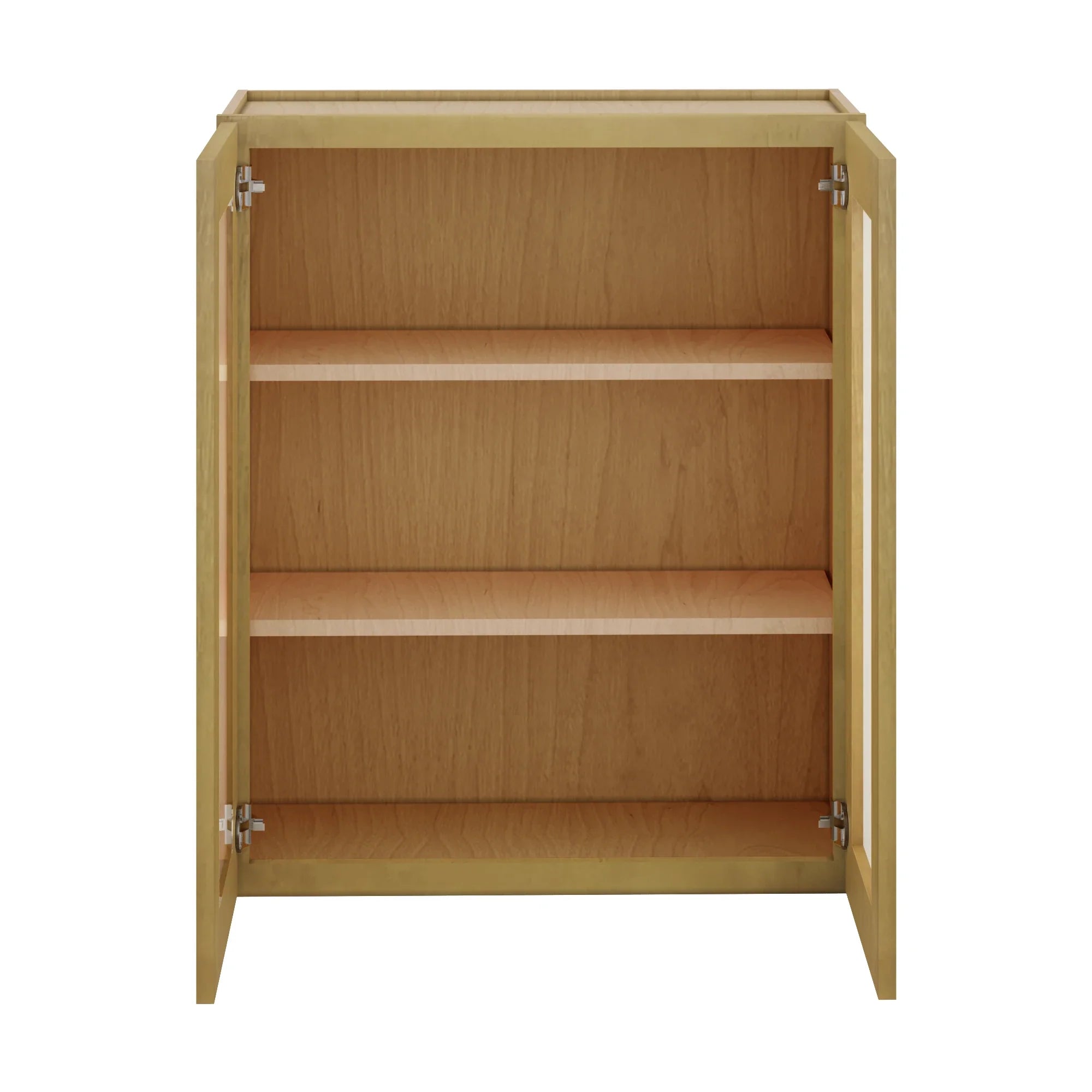 Modernform Cabinet Natural Shaker 30" W X 36" H X 12" D Double Glass Door Wall Cabinet