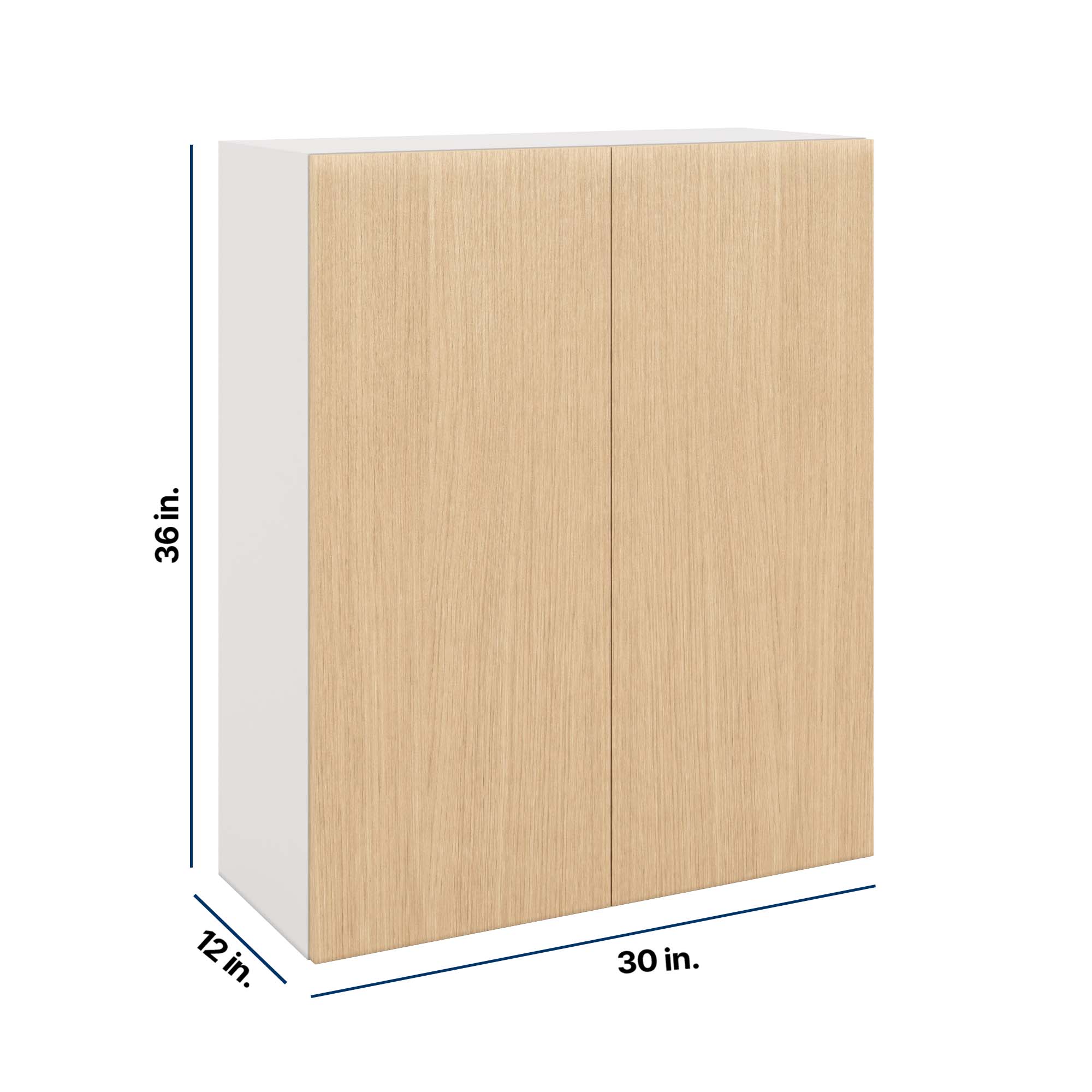 Modernform Cabinet Natural Oak 30" W X 36" H X 12" D Double Door Wall Cabinet