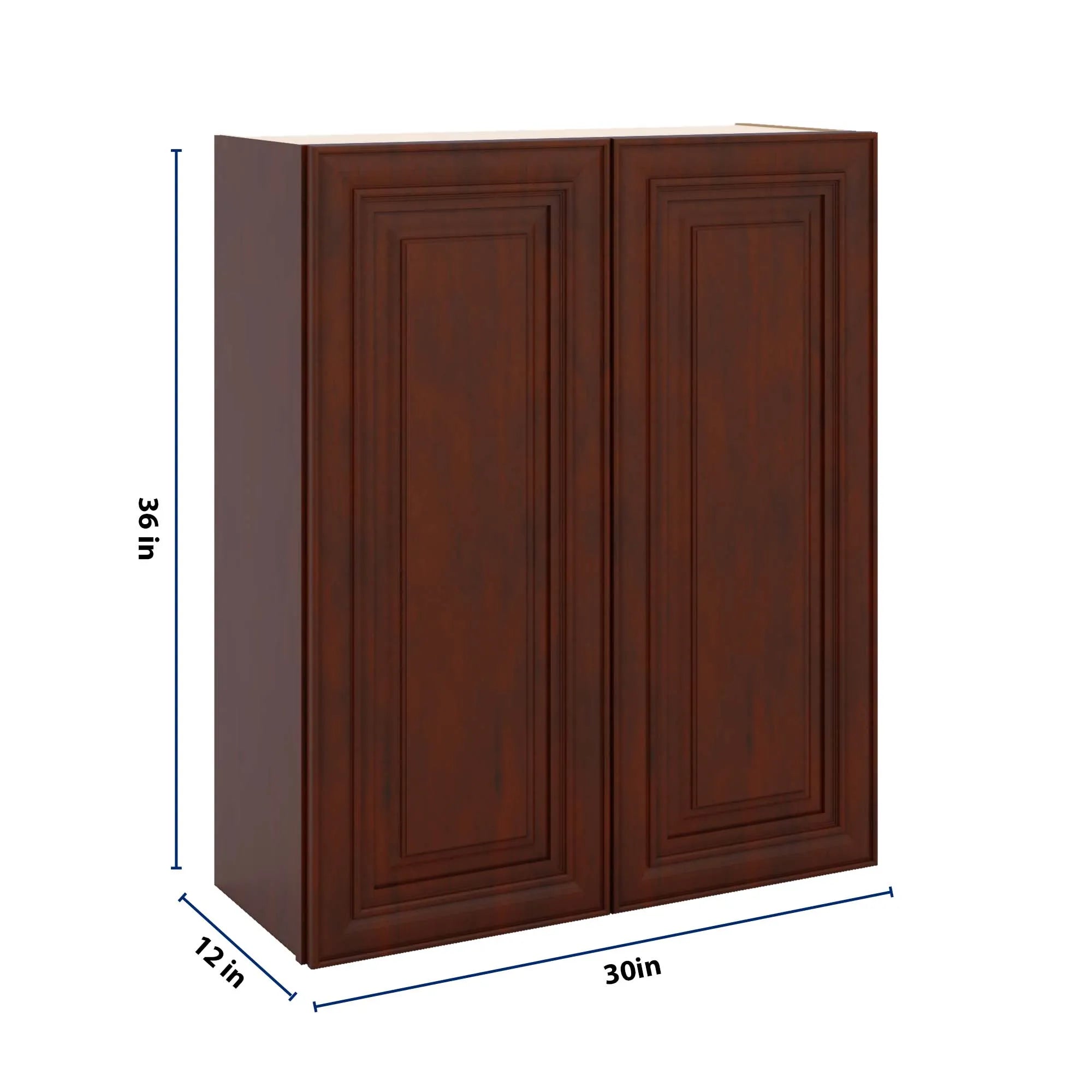 J&K Mahogany J5 Double Door Wall Cabinet - 30" W x 36" H