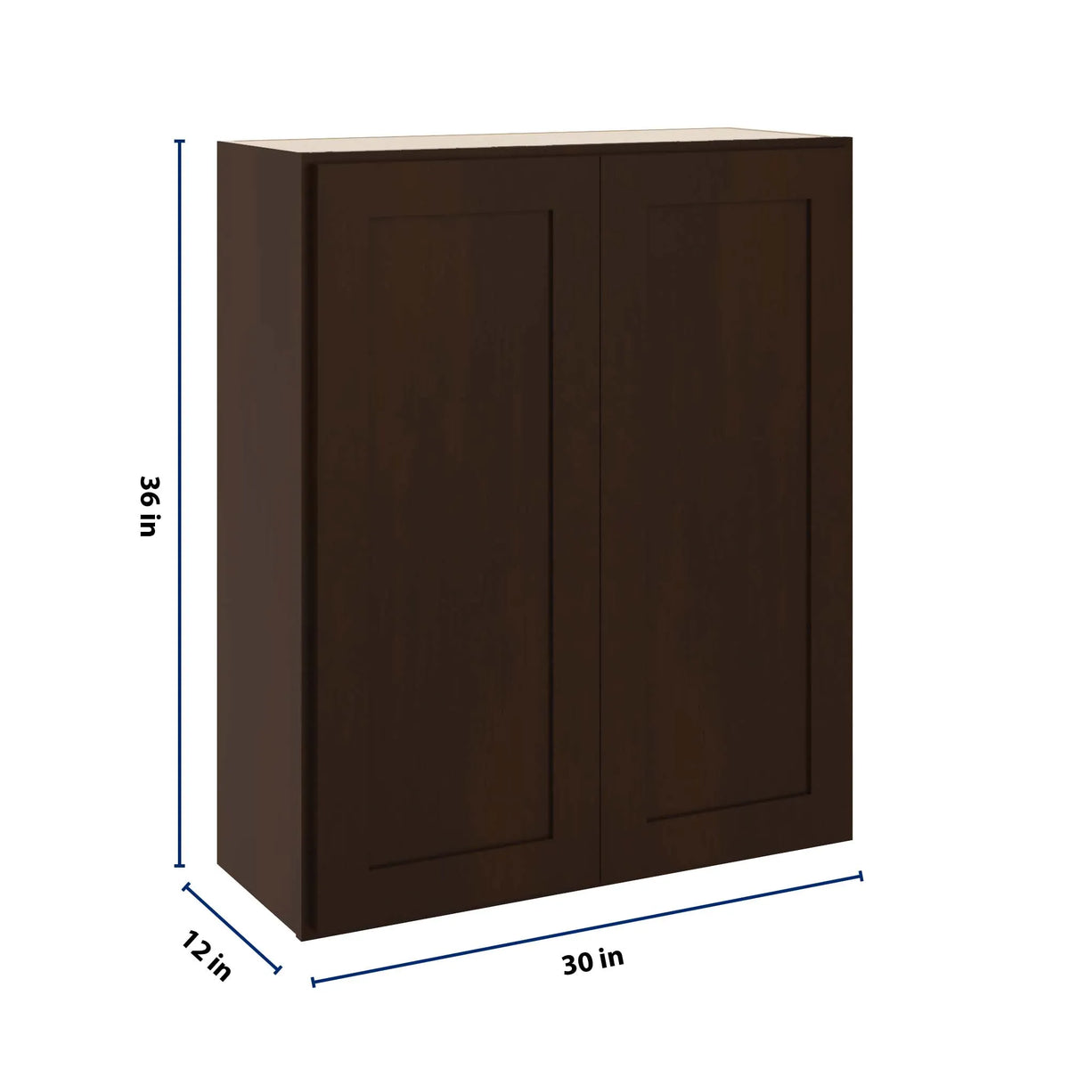 CNC Luxor 5-Piece Espresso 30" W X 36" H Double Door Wall Cabinet