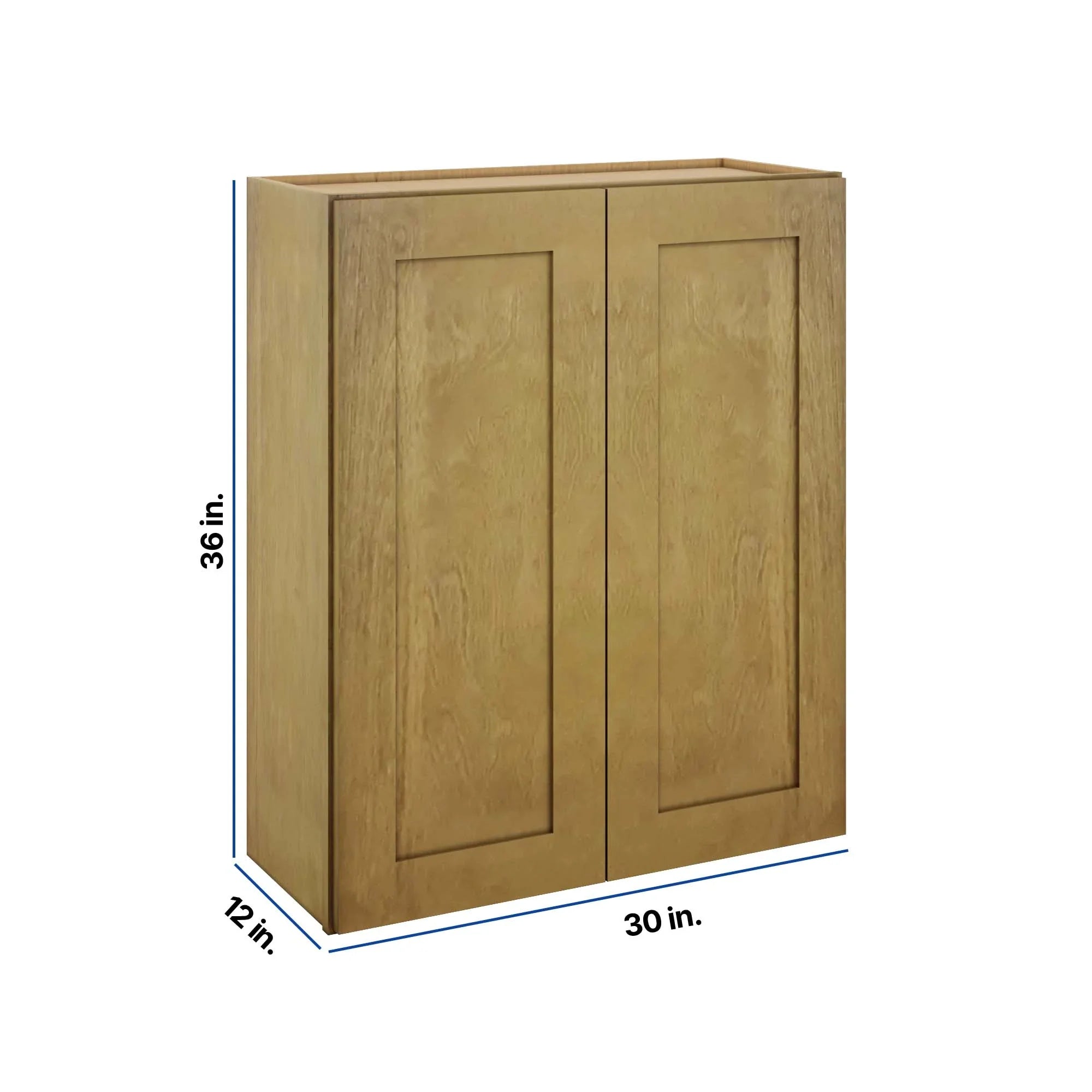 Modernform Cabinet Natural Shaker 30" W X 36" H X 12" D Double Door Wall Cabinet