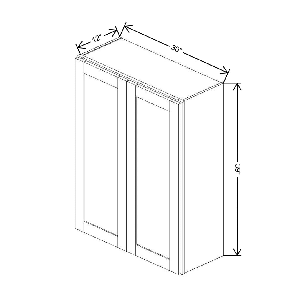 Fabuwood Allure Galaxy Nickel 30" W X 39" H X 12" D Double Door Wall Cabinet