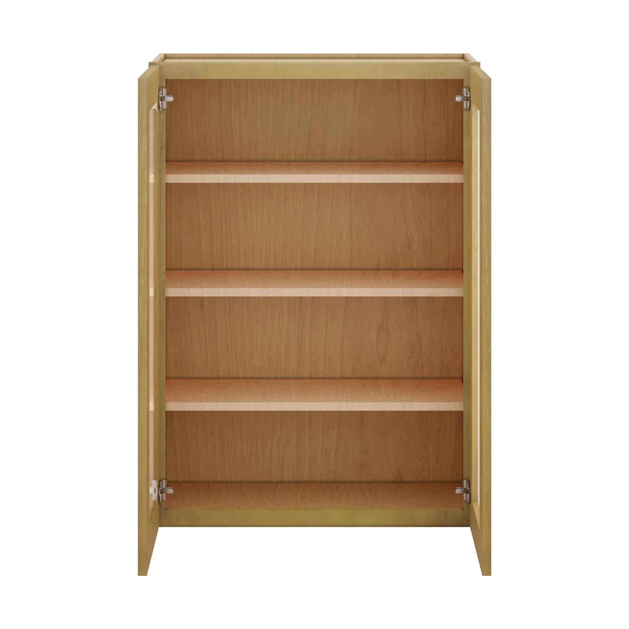 Modernform Cabinet Natural Shaker 30" W X 42" H X 12" D Double Glass Door Wall Cabinet