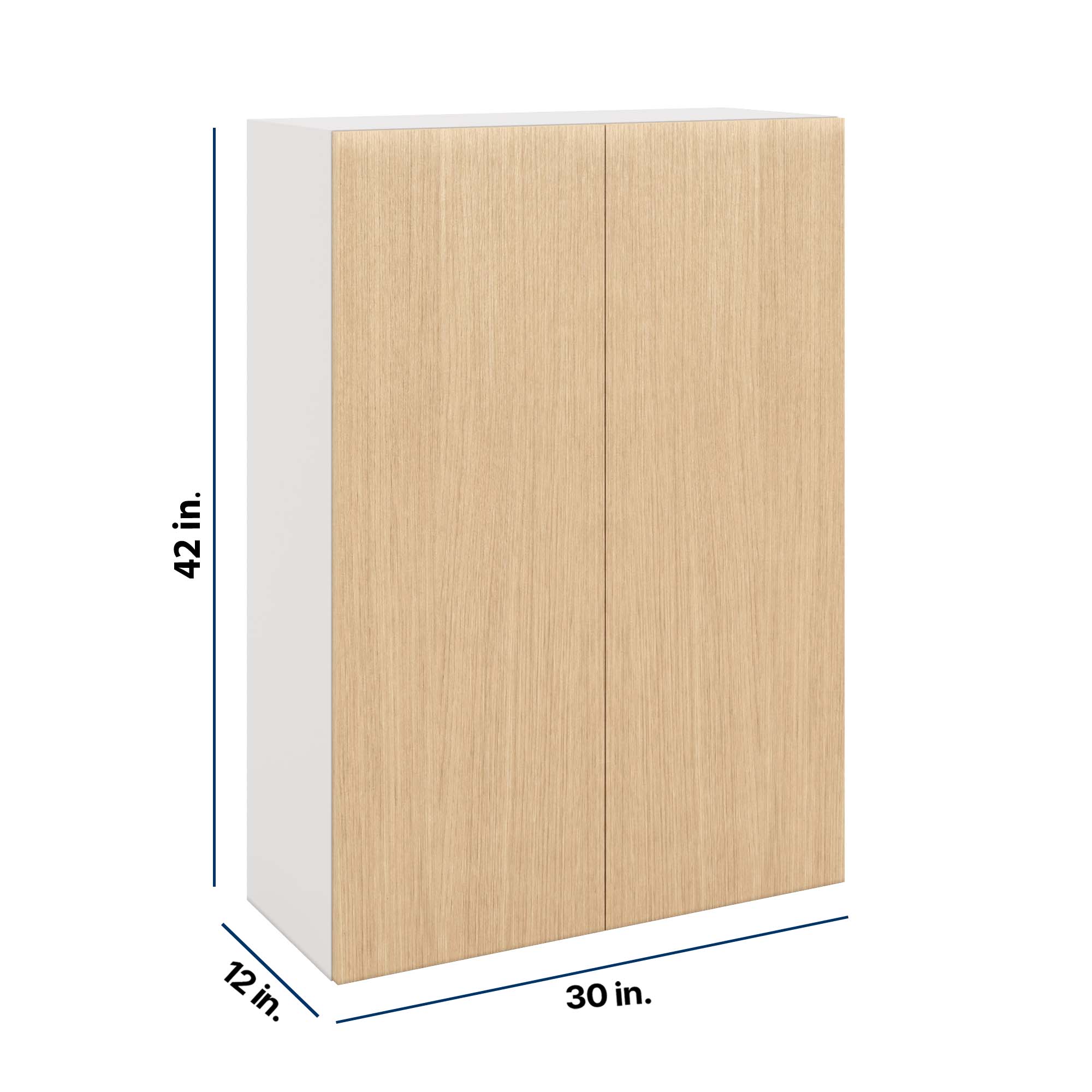 Modernform Cabinet Natural Oak 30" W X 42" H X 12" D Double Door Wall Cabinet
