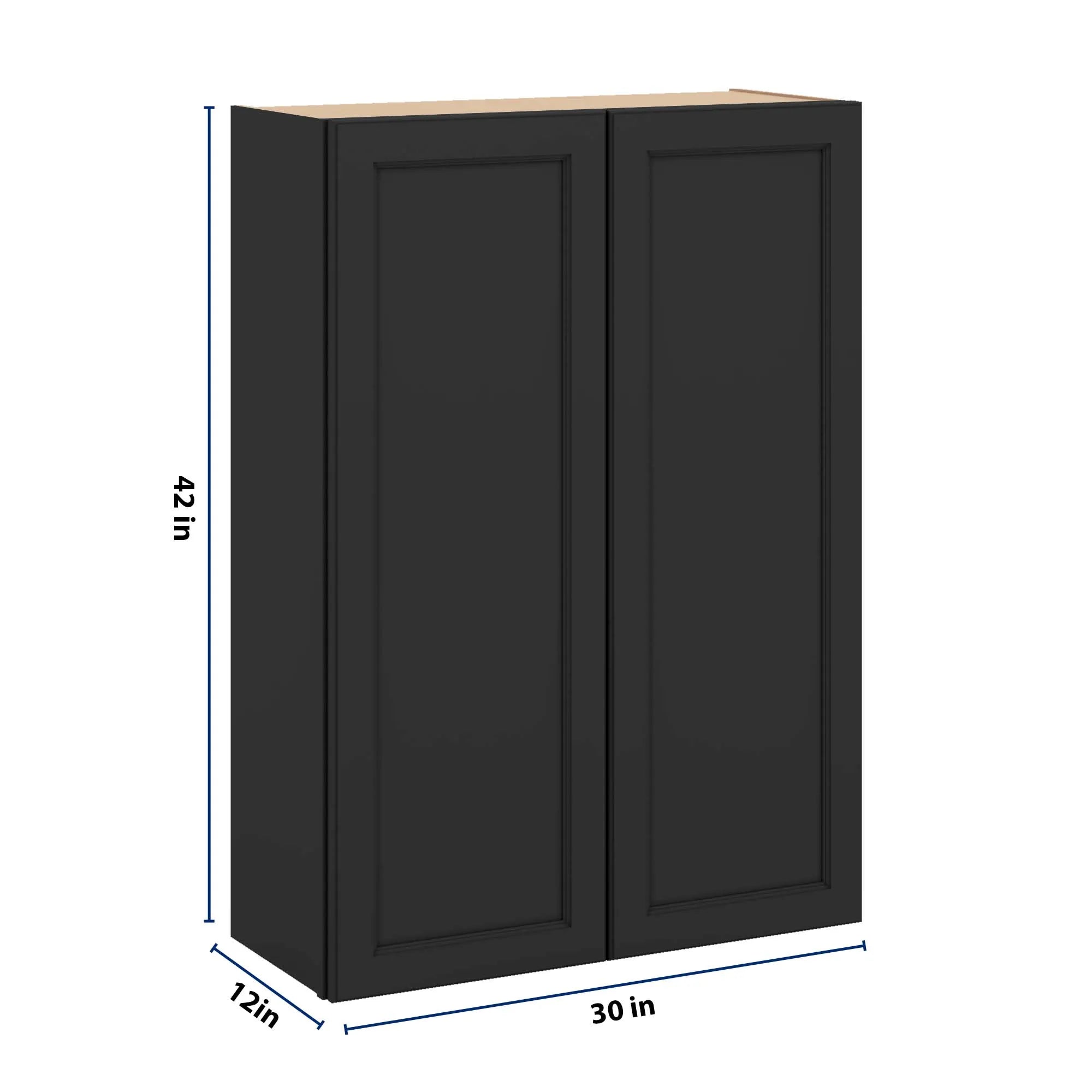 J&K Charcoal E2 Double Door Wall Cabinet - 30" W x 42" H