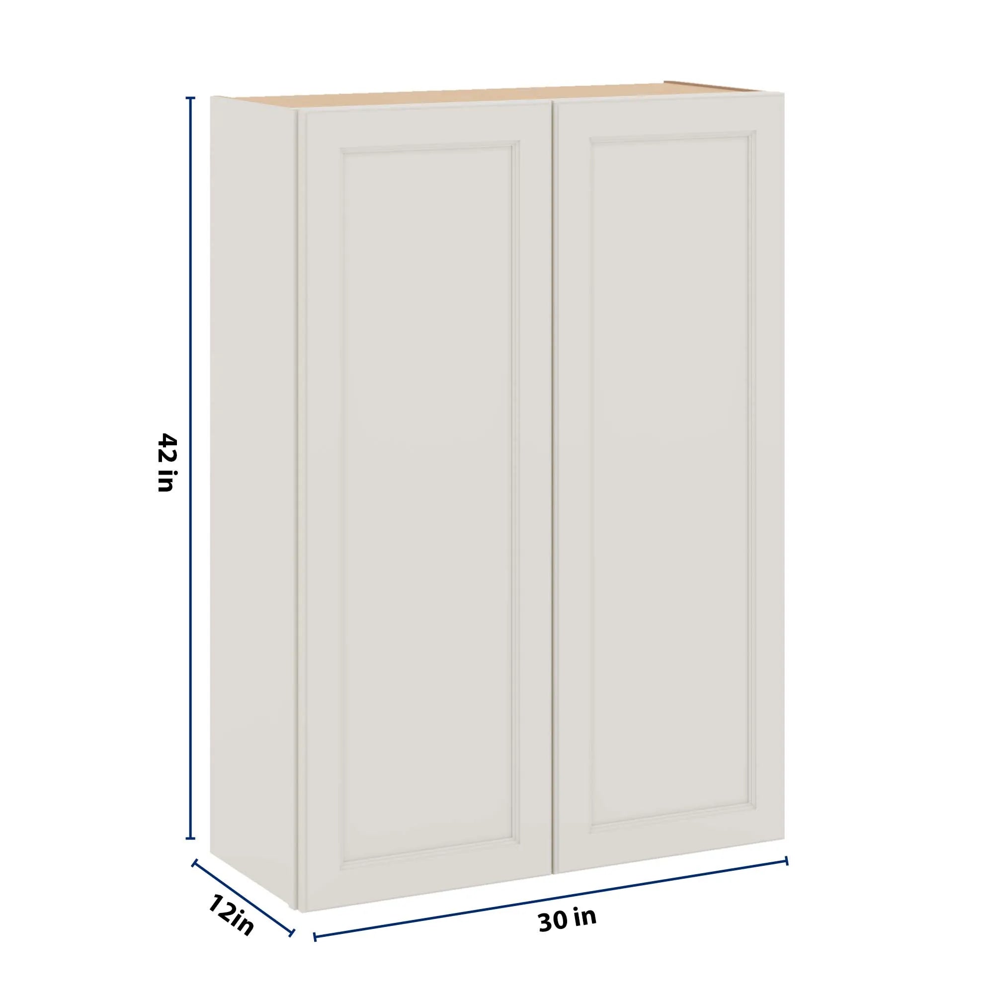 J&K Dove E1 Double Door Wall Cabinet - 30" W x 42" H