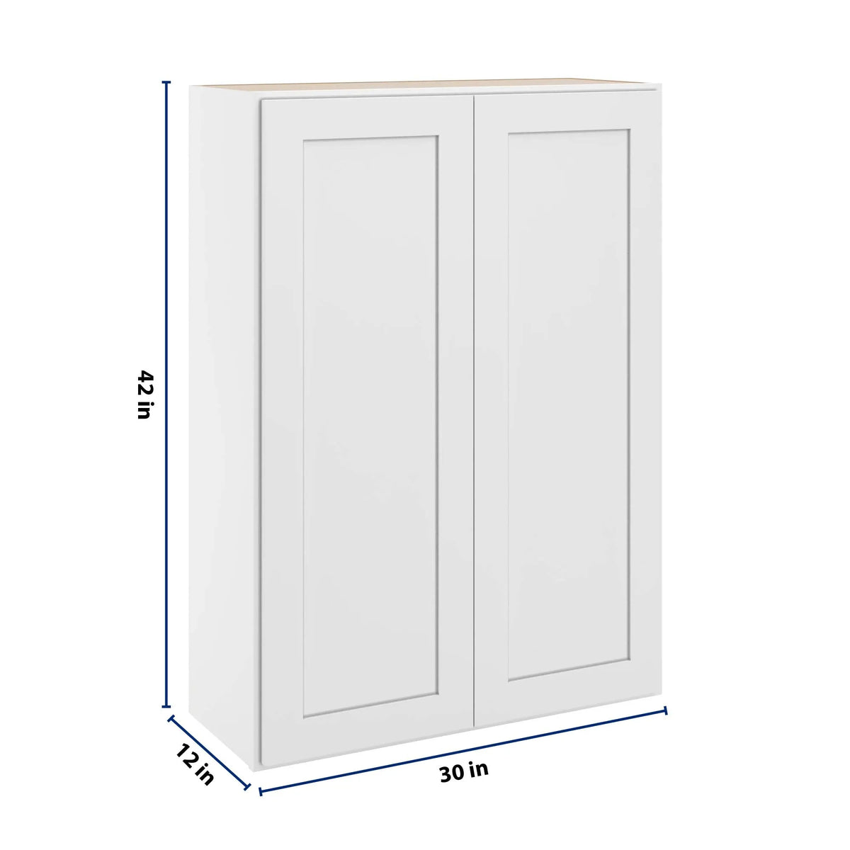 cnc luxor white 30 w x 42 h double door wall cabinet