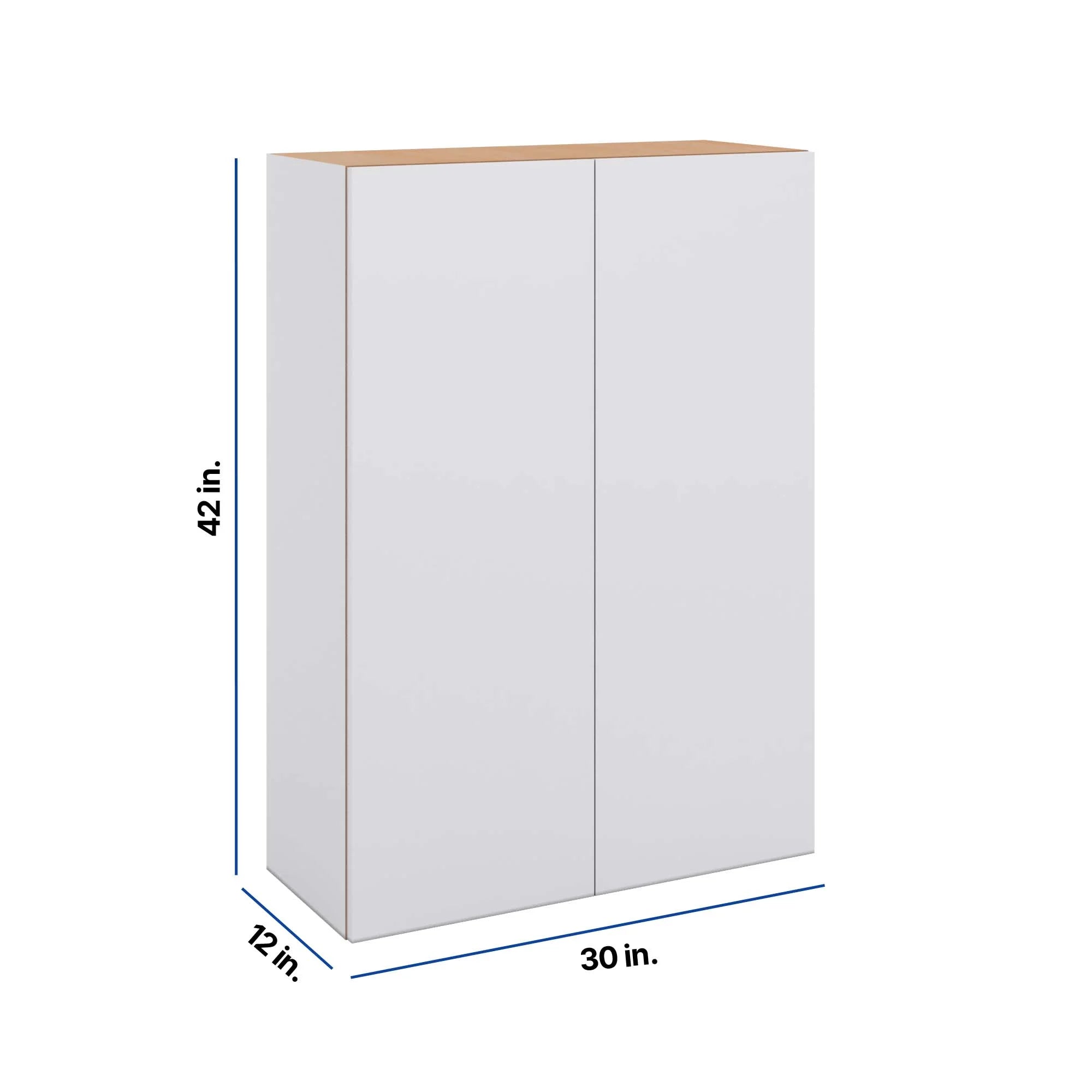 Modernform Cabinet Matte White 30" W X 42" H X 12" D Double Door Wall Cabinet