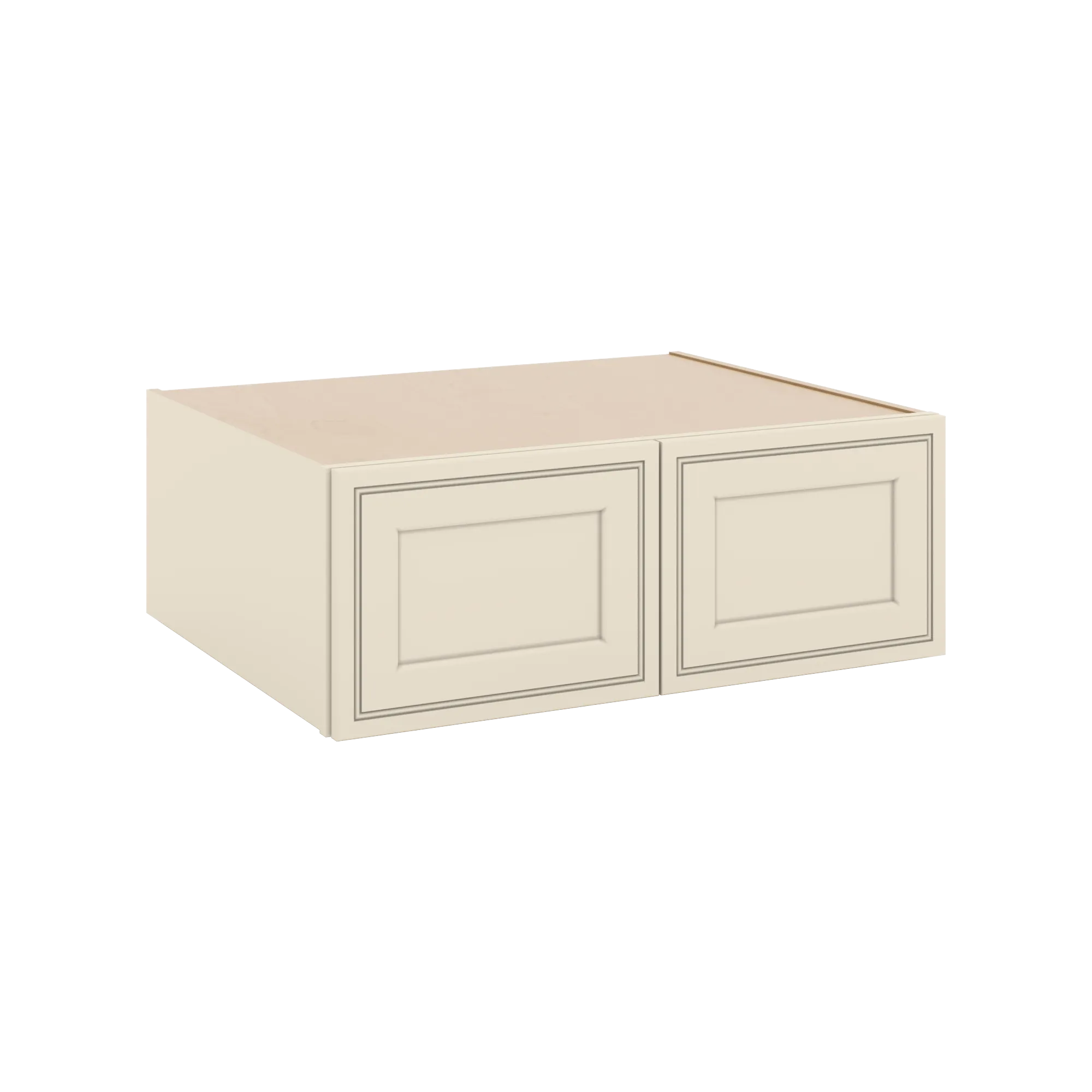 J&K Pearl Glazed H9 Refrigerator Wall Cabinet - 33" W x 12" H x 27" D