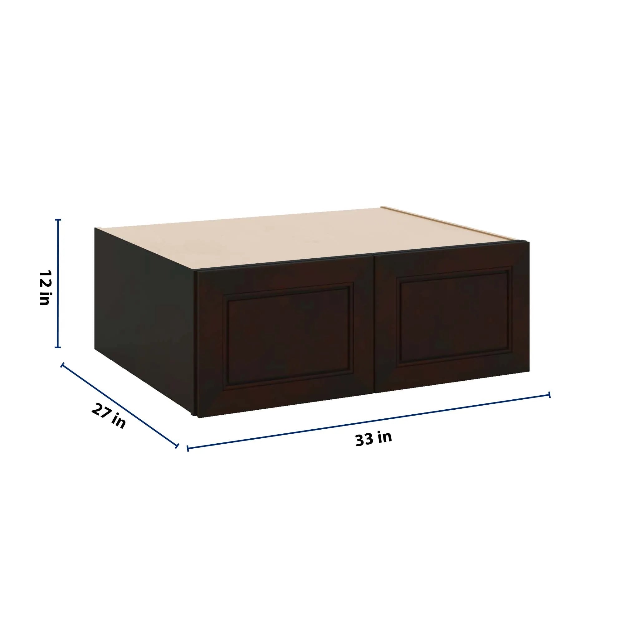 J&K Espresso K8 Refrigerator Wall Cabinet - 33" W x 12" H x 27" D