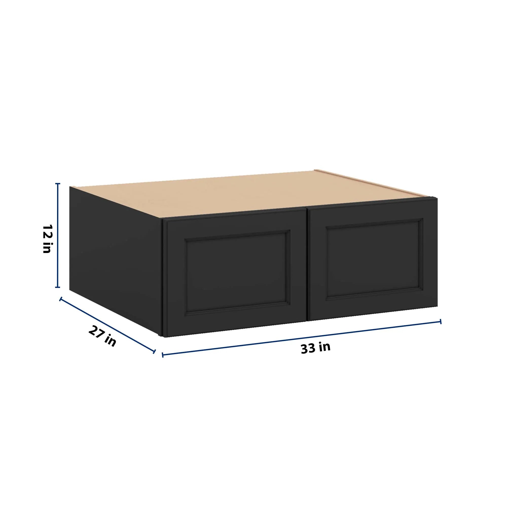J&K Charcoal E2 Refrigerator Wall Cabinet - 33" W x 12" H x 27" D