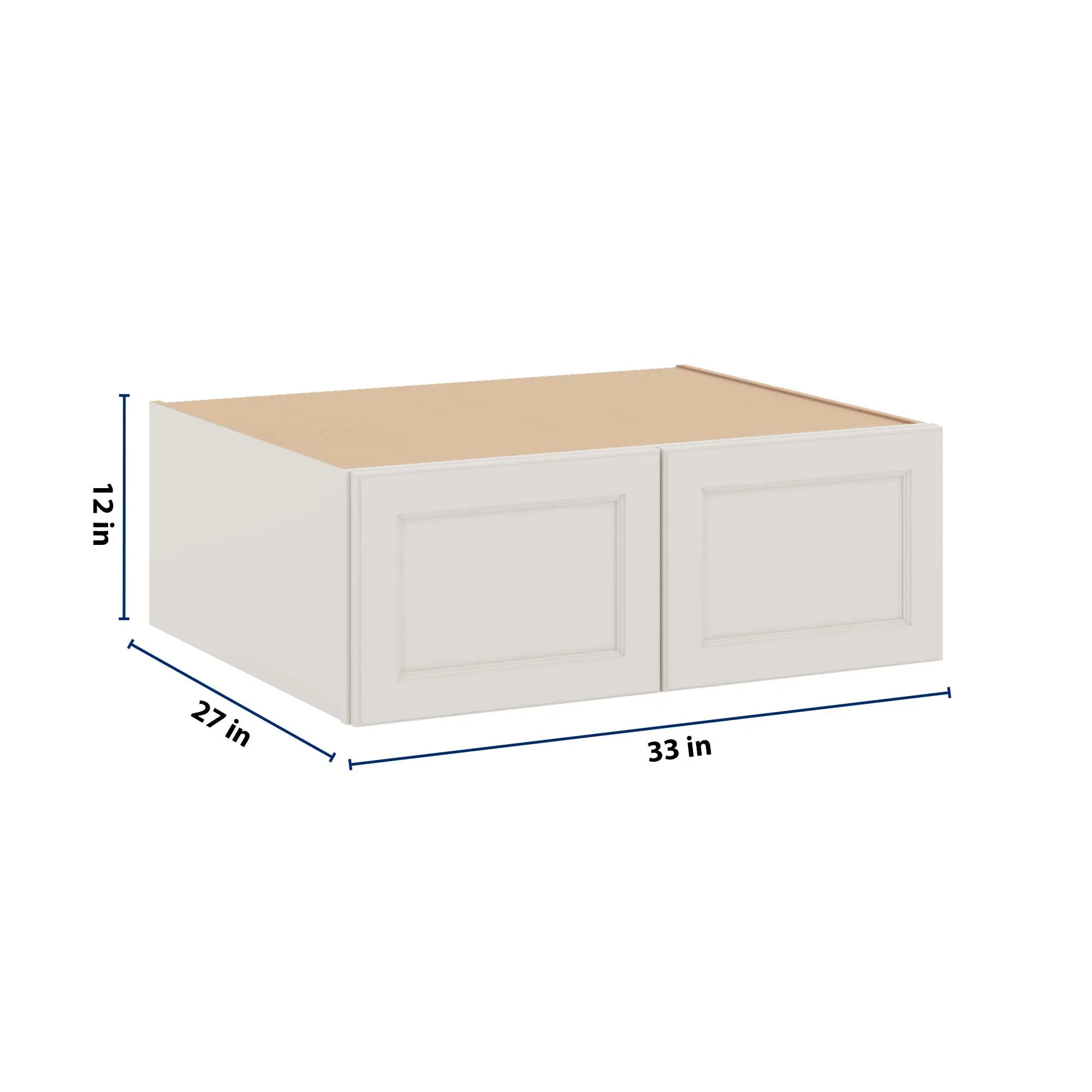 J&K Dove E1 Refrigerator Wall Cabinet - 33" W x 12" H x 27" D