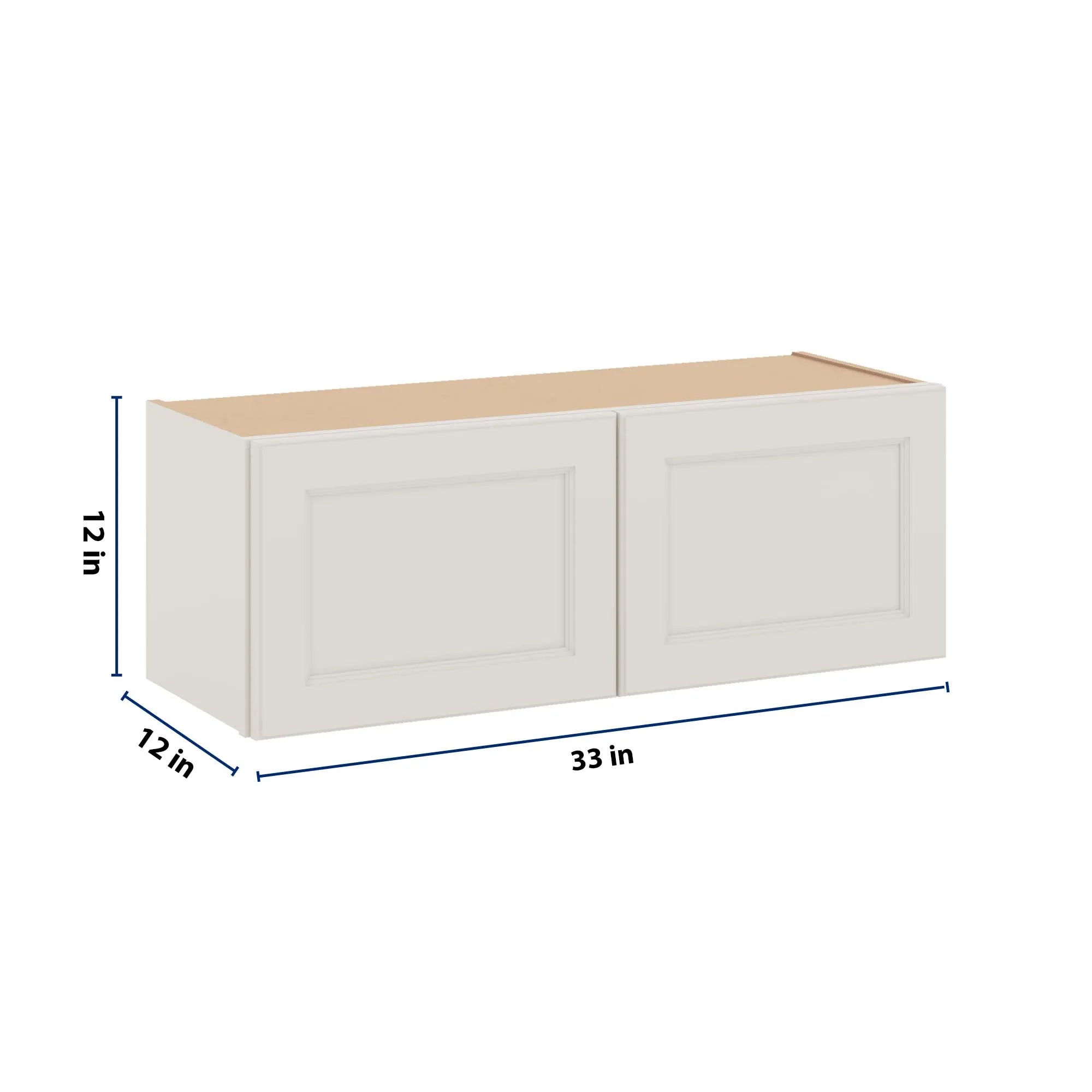 J&K Dove E1 Double Door Wall Cabinet - 33" W x 12" H