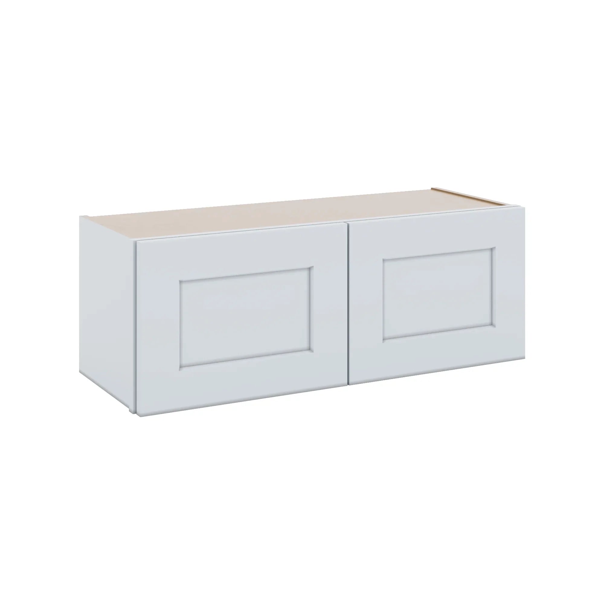 J&K White Shaker S8 Double Door Wall Cabinet - 33" W x 12" H