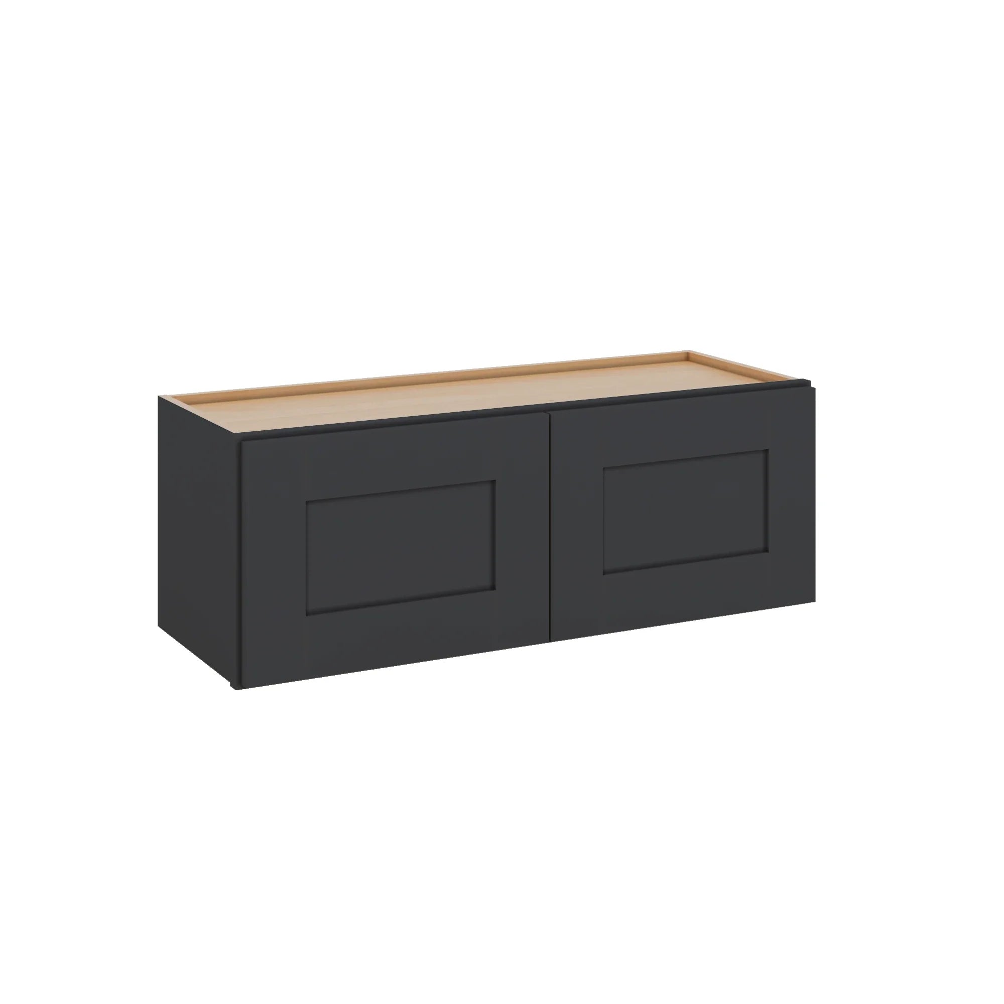Modernform Cabinet Onyx Black Shaker 33" W X 12" H X 12" D Double Door Wall Cabinet