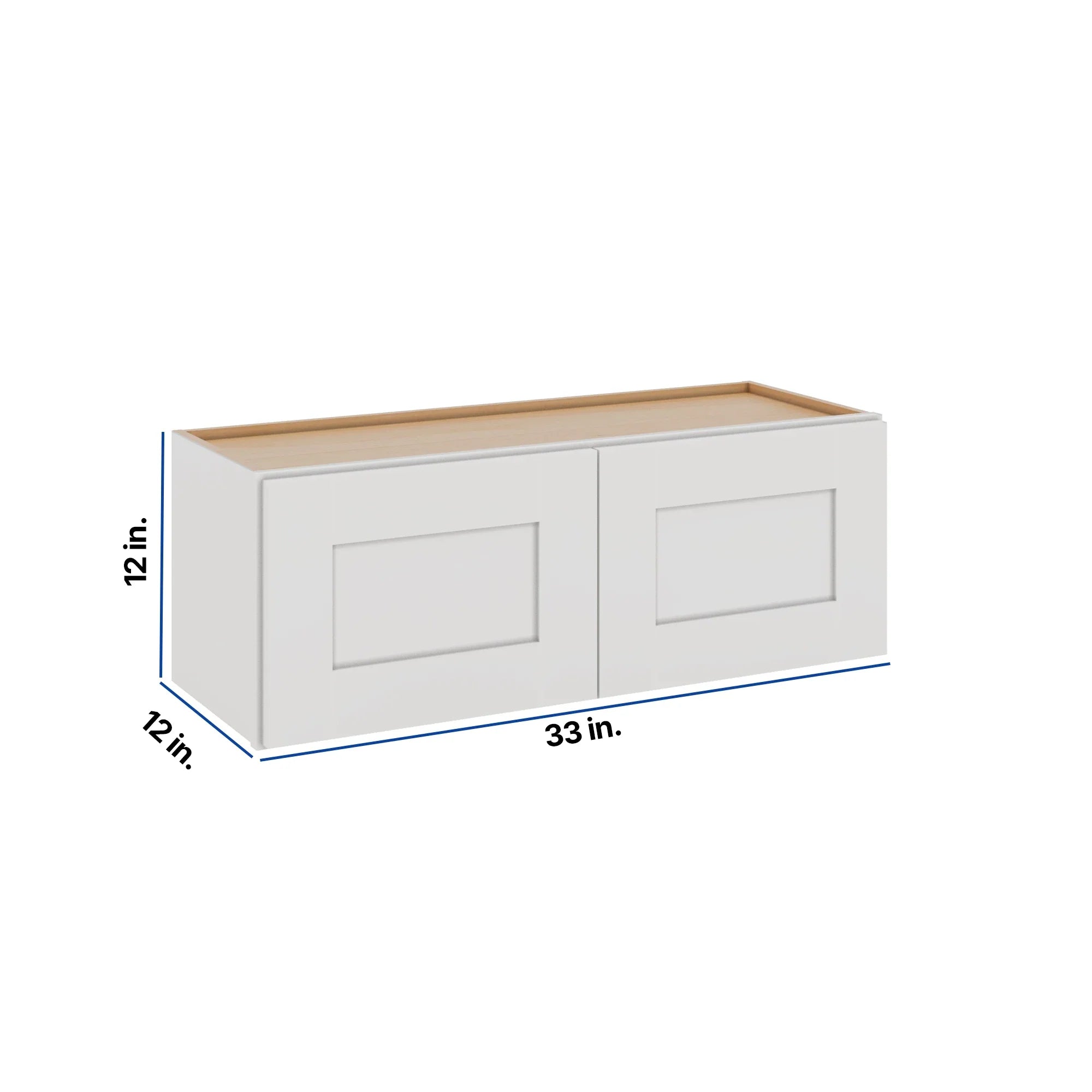 Modernform Cabinet White Shaker 33" W X 12" H X 12" D Double Door Wall Cabinet