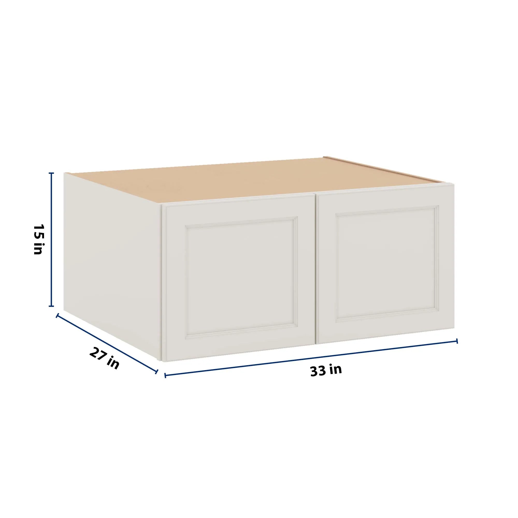 J&K Dove E1 Refrigerator Wall Cabinet - 33" W x 15" H x 27" D