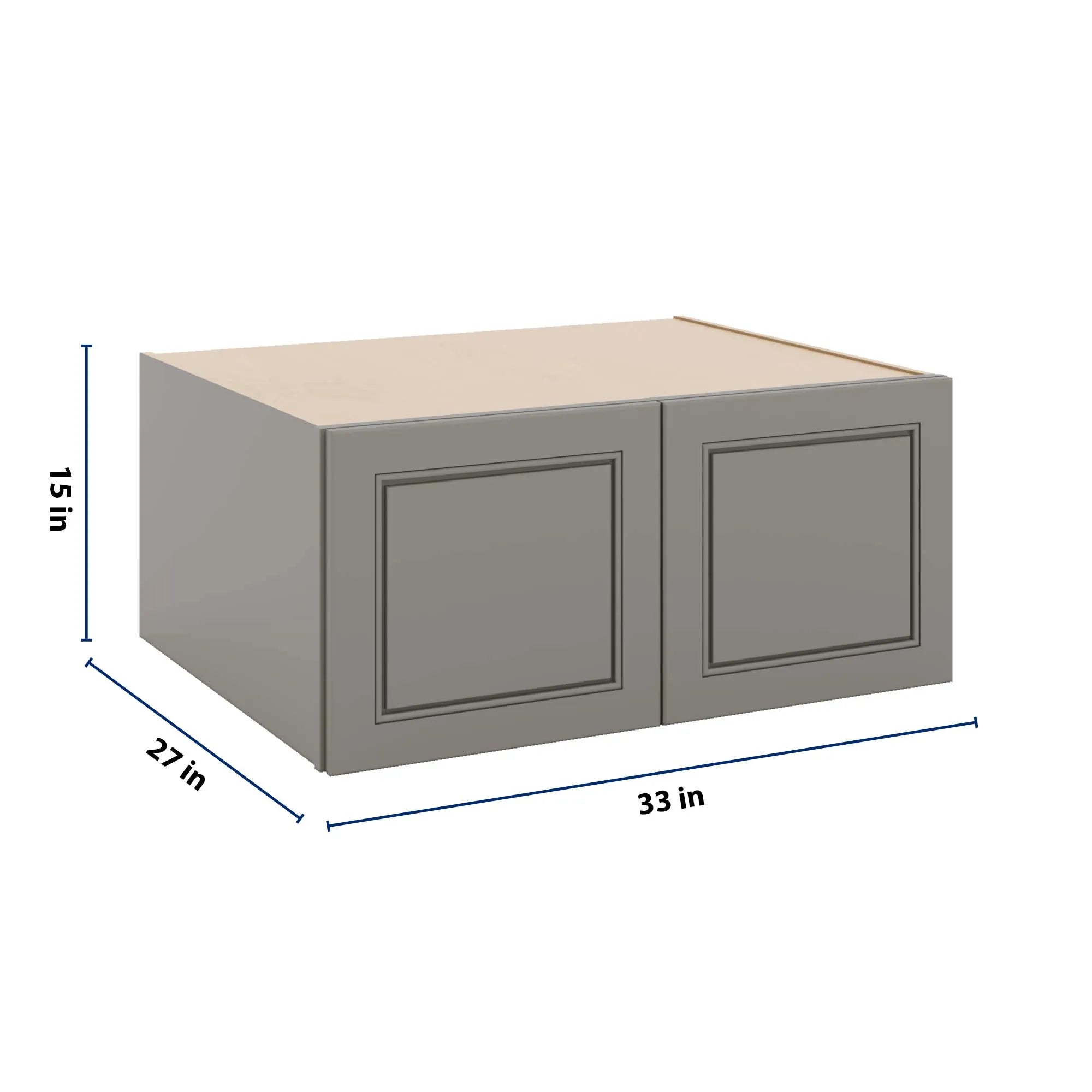 J&K Greige K3 Refrigerator Wall Cabinet - 33" W x 15" H x 27" D