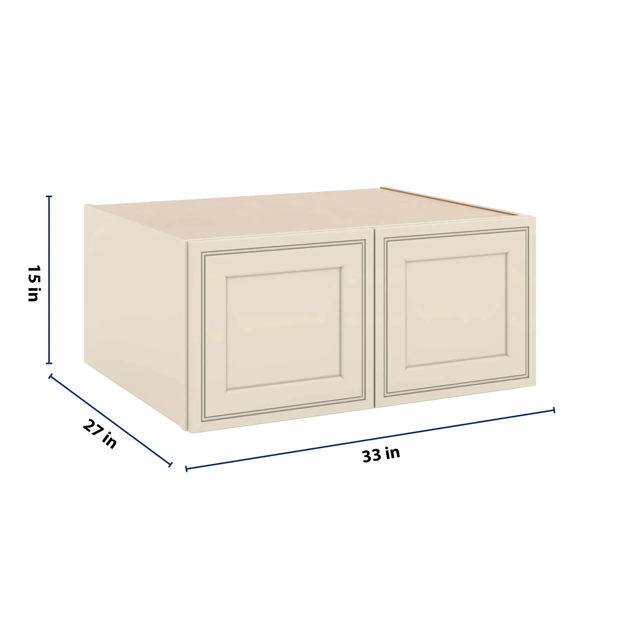 J&K Pearl Glazed H9 Refrigerator Wall Cabinet - 33" W x 15" H x 27" D