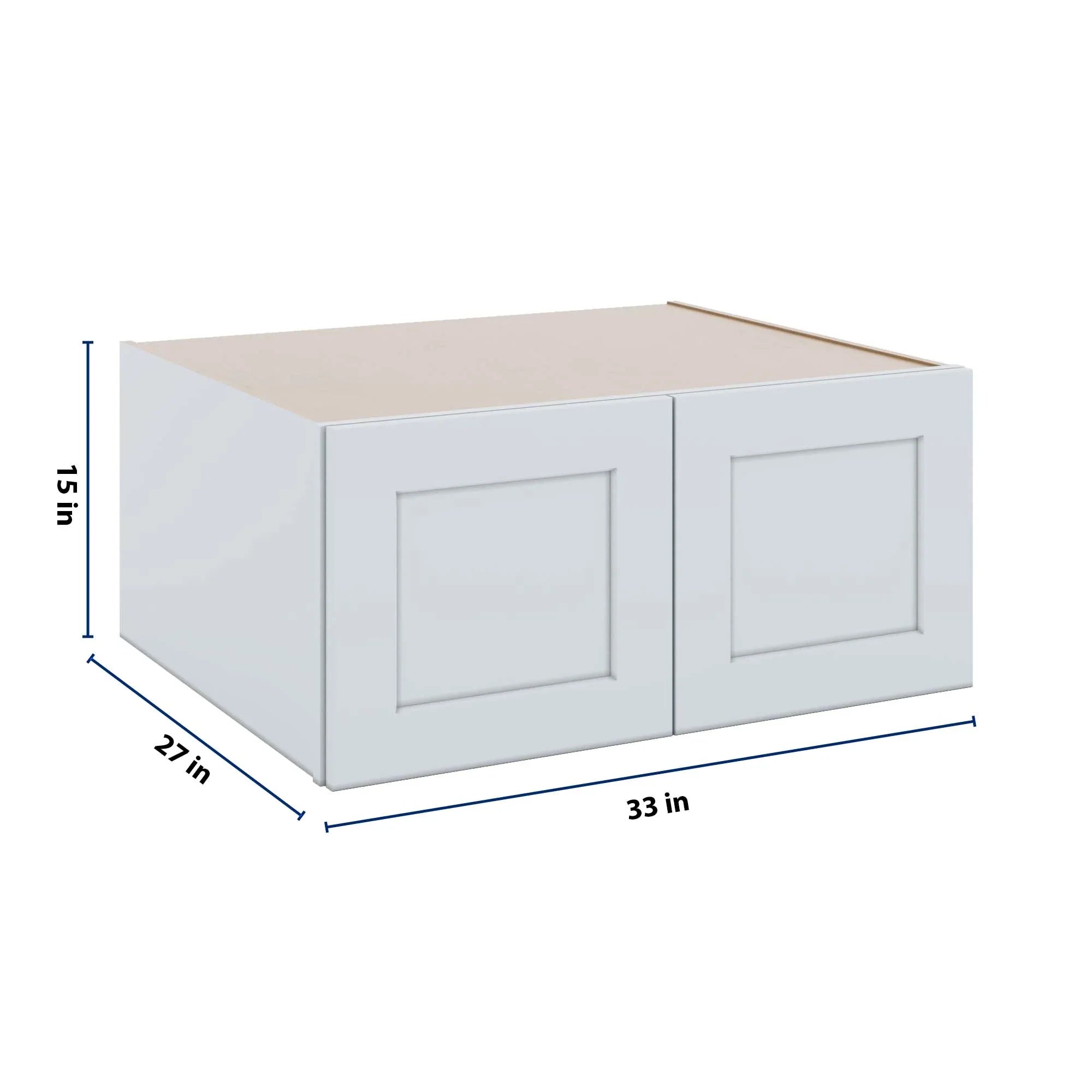 J&K White Shaker S8 Refrigerator Wall Cabinet - 33" W x 15" H x 27" D