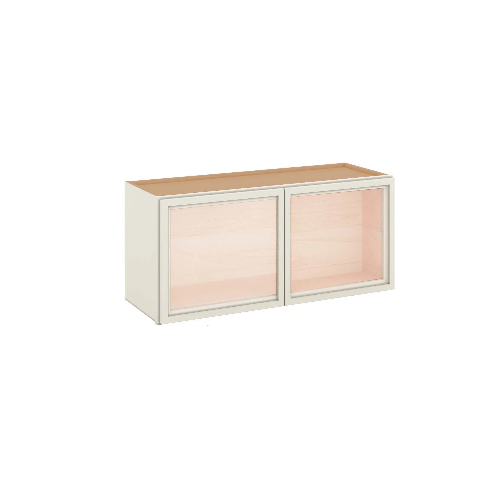 Modernform Cabinet Slim Dove White 33" W X 15" H X 12" D Double Glass Door Wall Cabinet
