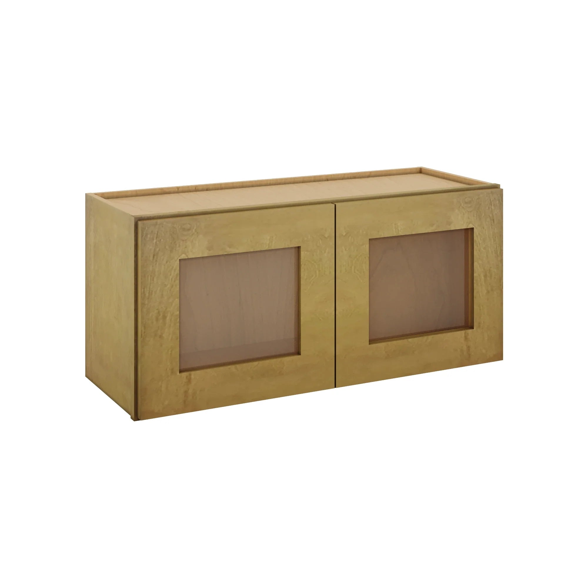 Modernform Cabinet Natural Shaker 33" W X 15" H X 12" D Double Glass Door Wall Cabinet
