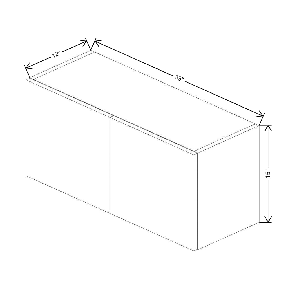 CNC Concord Richmond White 33" W X 15" H Double Door Wall Cabinet