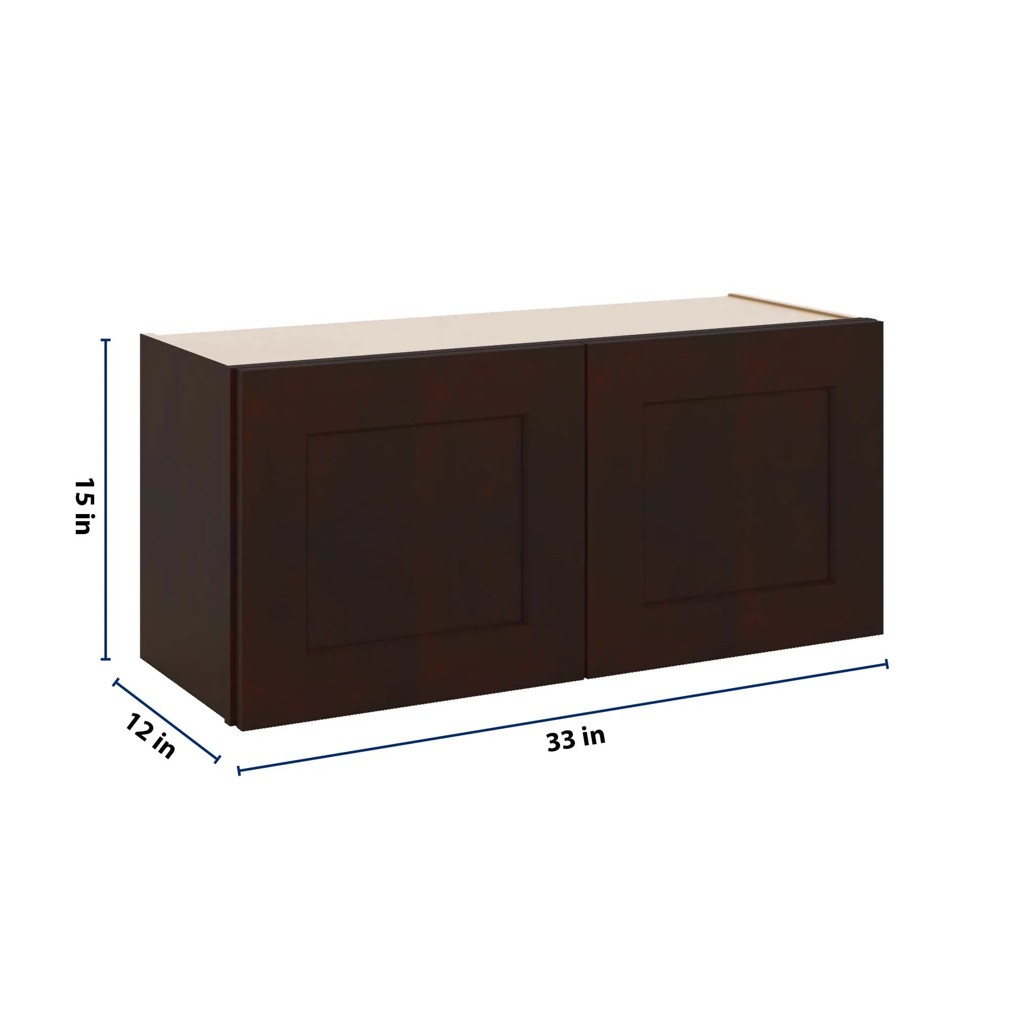 J&K Java Coffee S1 Double Door Wall Cabinet - 33" W x 15" H