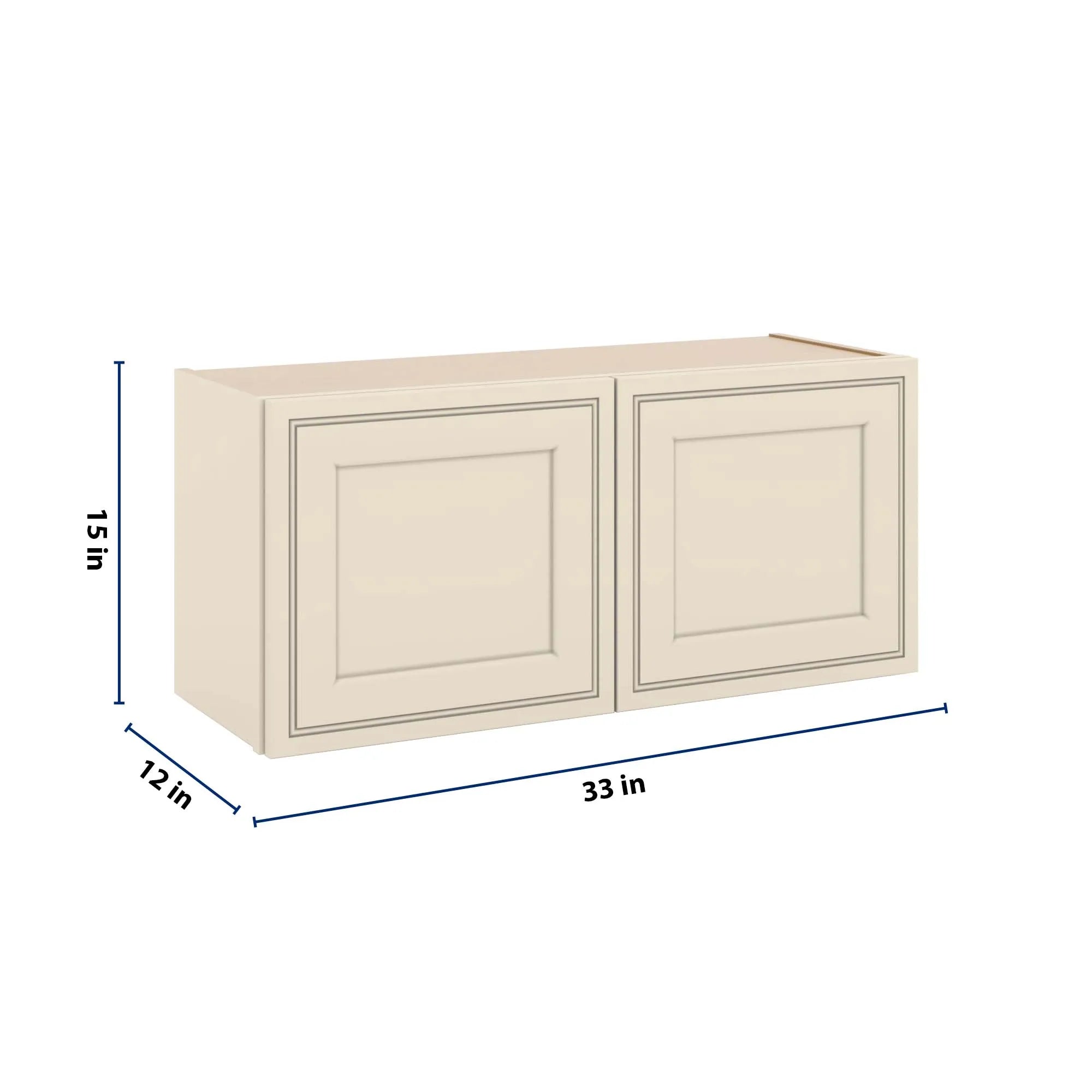 J&K Pearl Glazed H9 Double Door Wall Cabinet - 33" W x 15" H