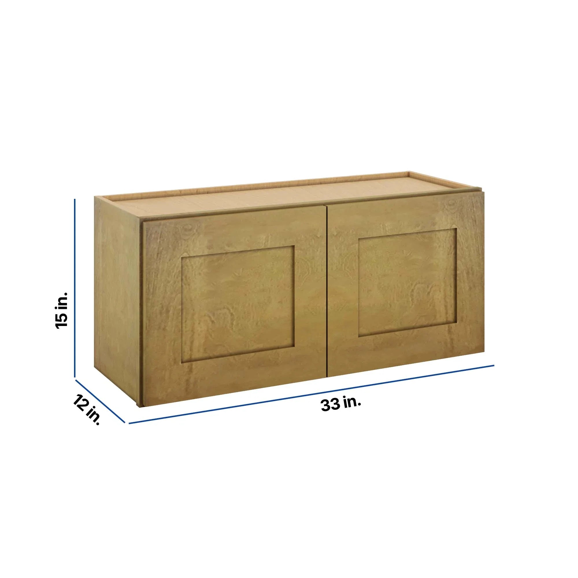 Modernform Cabinet Natural Shaker 33" W X 15" H X 12" D Double Door Wall Cabinet
