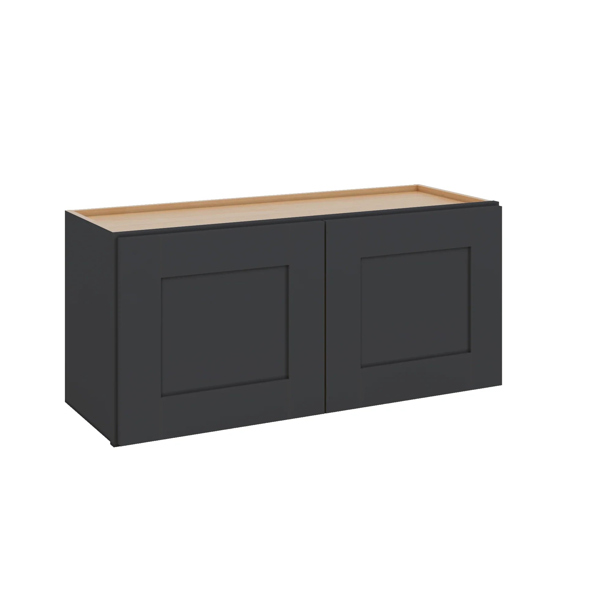 Modernform Cabinet Onyx Black Shaker 33" W X 15" H X 12" D Double Door Wall Cabinet