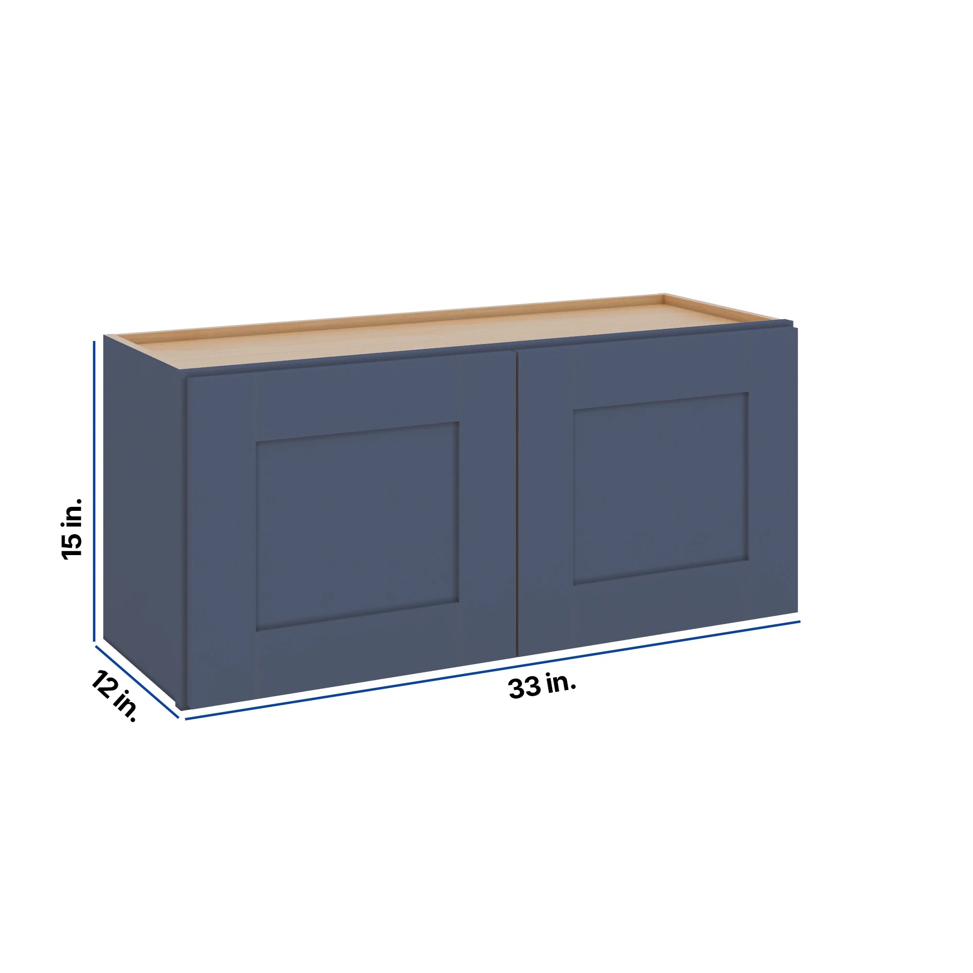 Modernform Cabinet Signature Blue 33" W X 15" H X 12" D Double Door Wall Cabinet