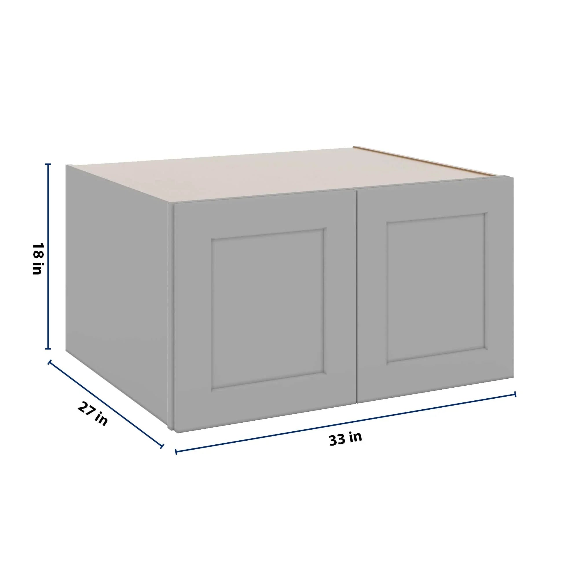 J&K Castle Grey S5 Refrigerator Wall Cabinet - 33" W x 18" H x 27" D