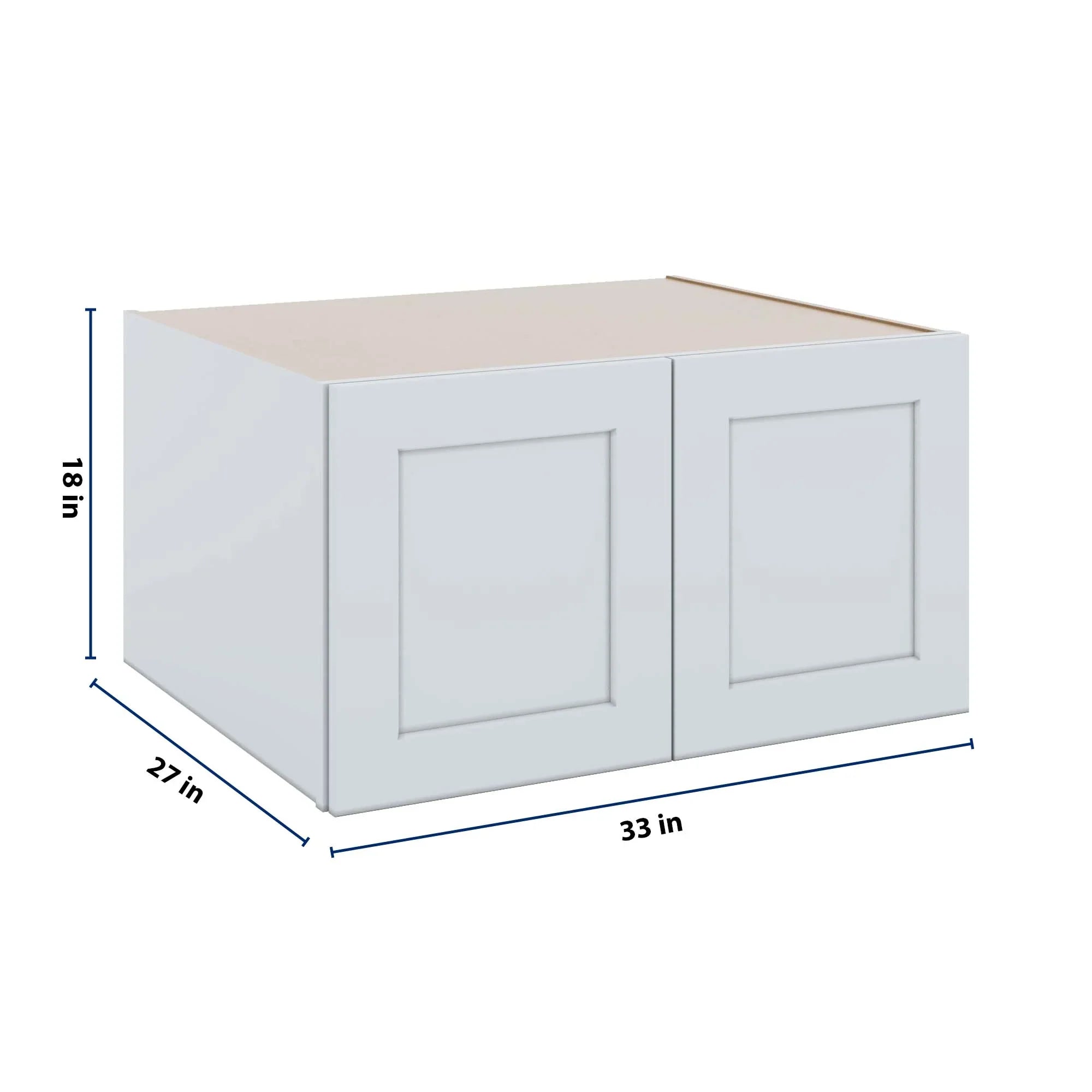 J&K White Shaker S8 Refrigerator Wall Cabinet - 33" W x 18" H x 27" D