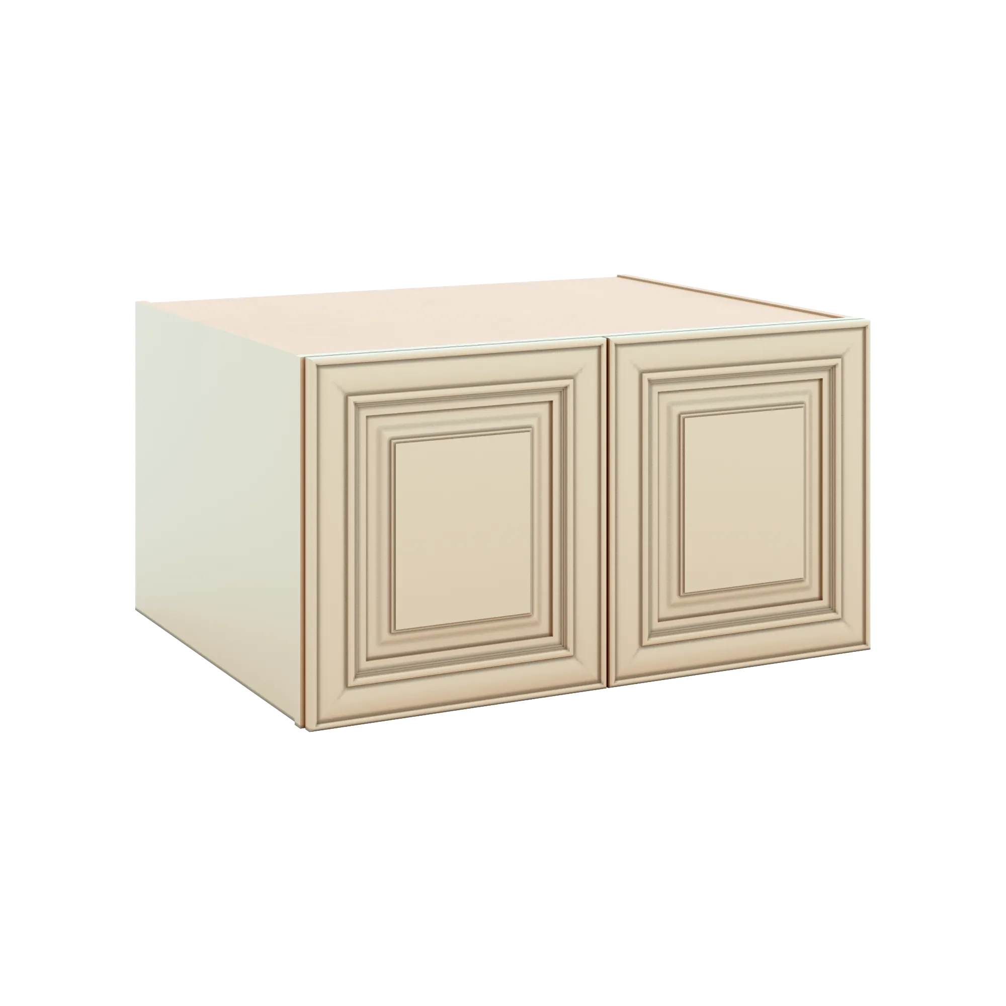 J&K Creme Glazed A7 Refrigerator Wall Cabinet - 33" W x 18" H x 27" D