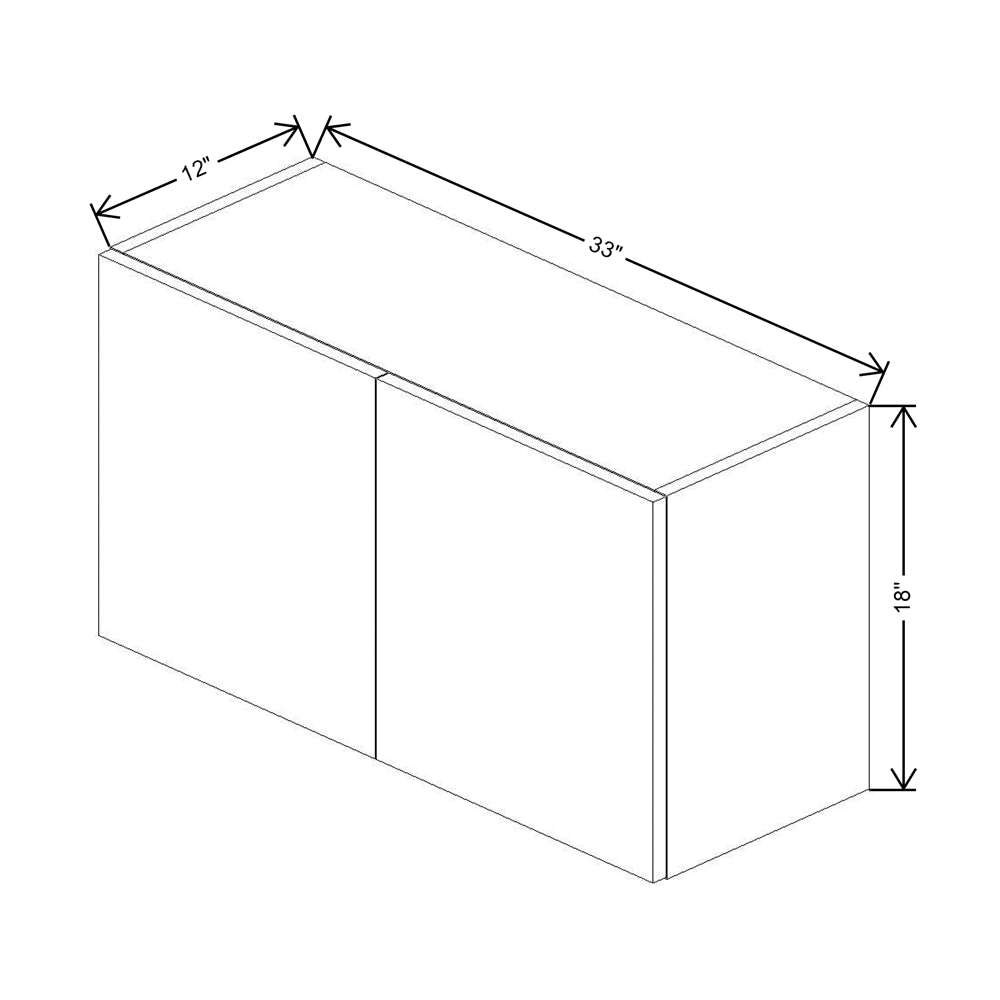 CNC Luxor Harvest 33" W X 18" H Double Door Wall Cabinet