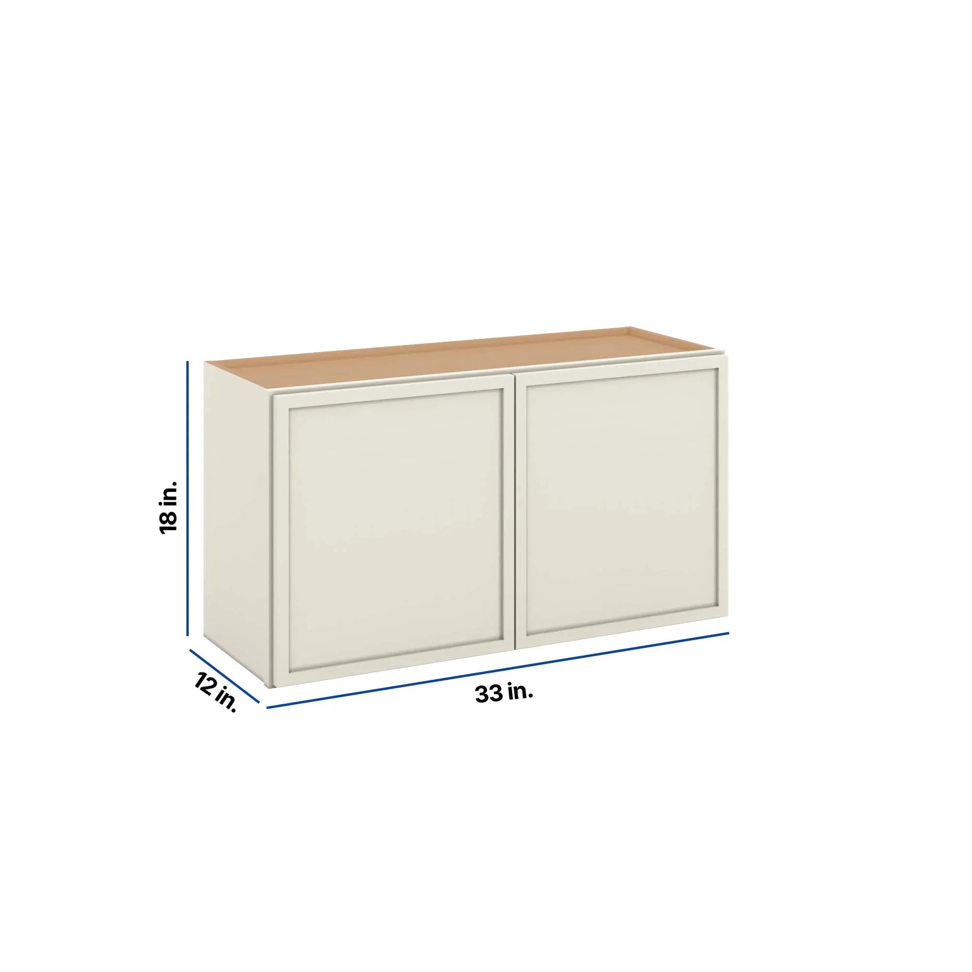 Modernform Cabinet Slim Dove White 33" W X 18" H X 12" D Double Door Wall Cabinet