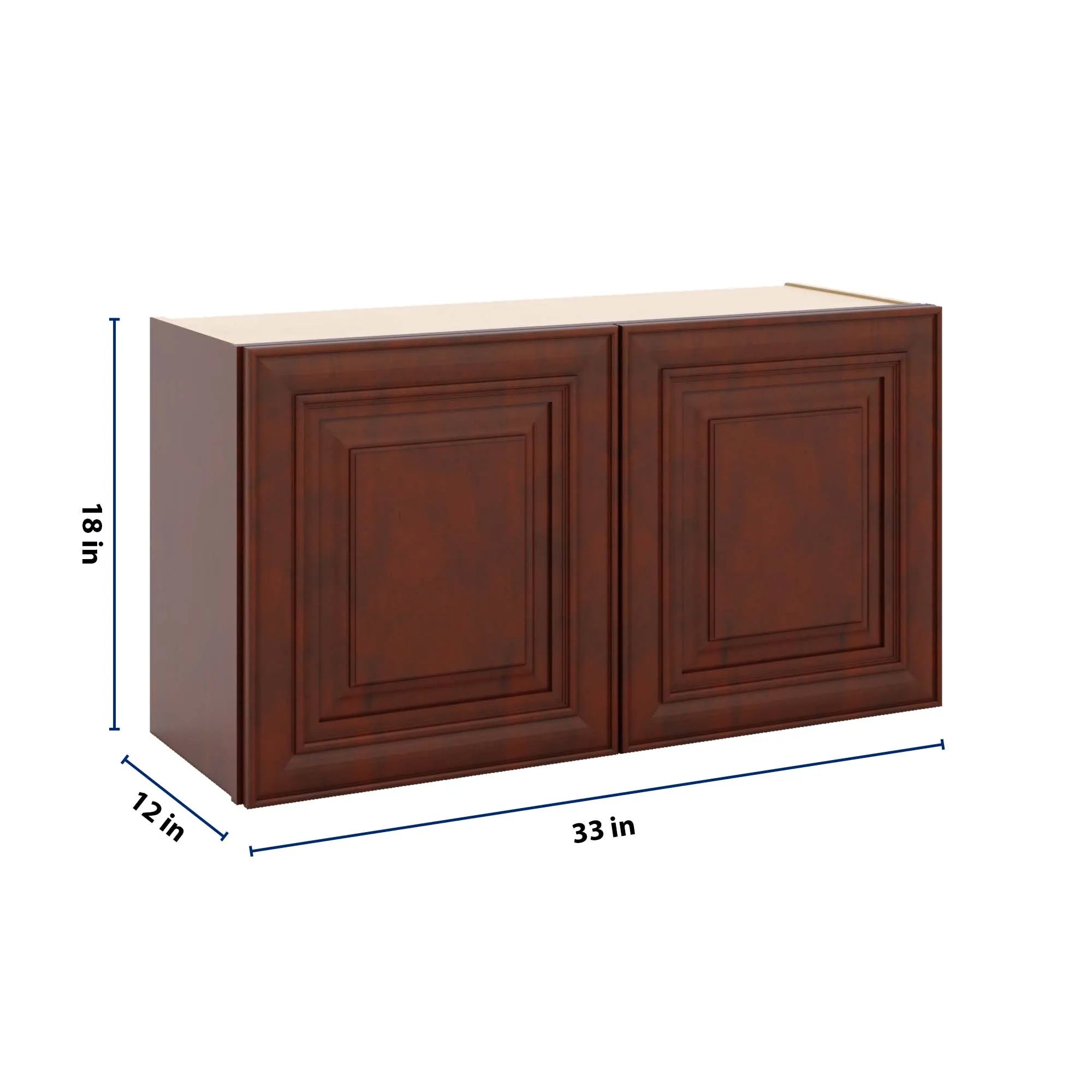 J&K Mahogany J5 Double Door Wall Cabinet - 33" W x 18" H