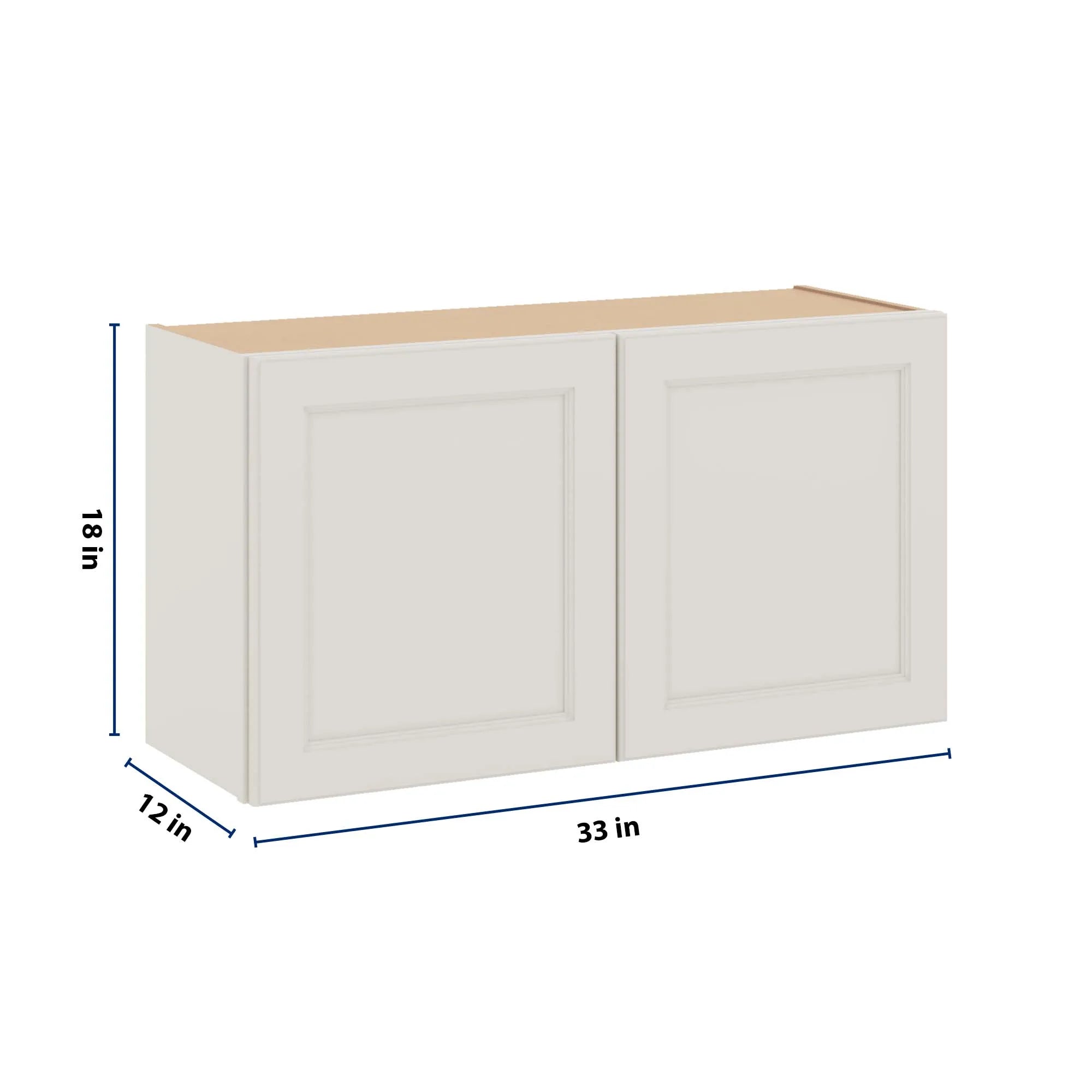 J&K Dove E1 Double Door Wall Cabinet - 33" W x 18" H
