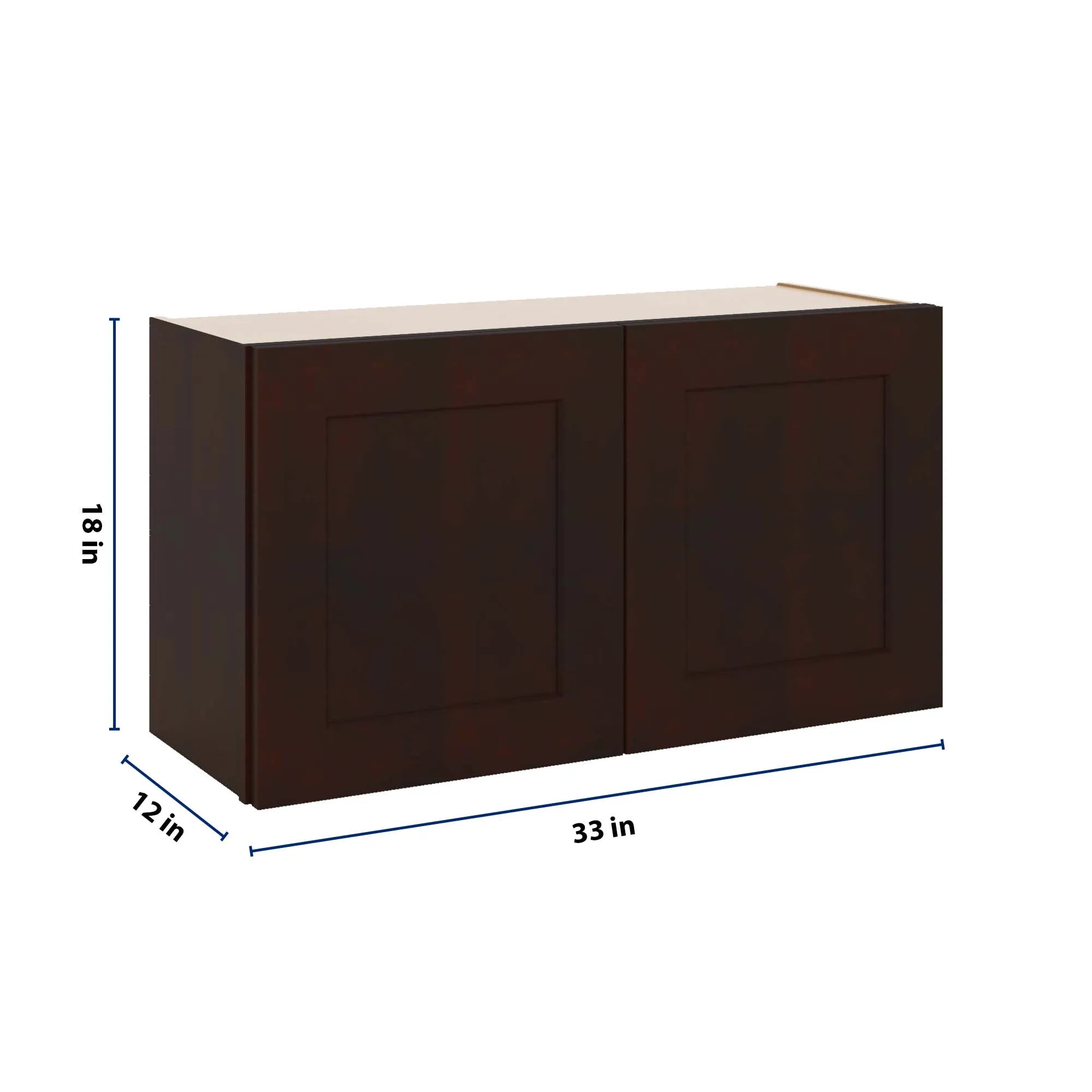 J&K Java Coffee S1 Double Door Wall Cabinet - 33" W x 18" H