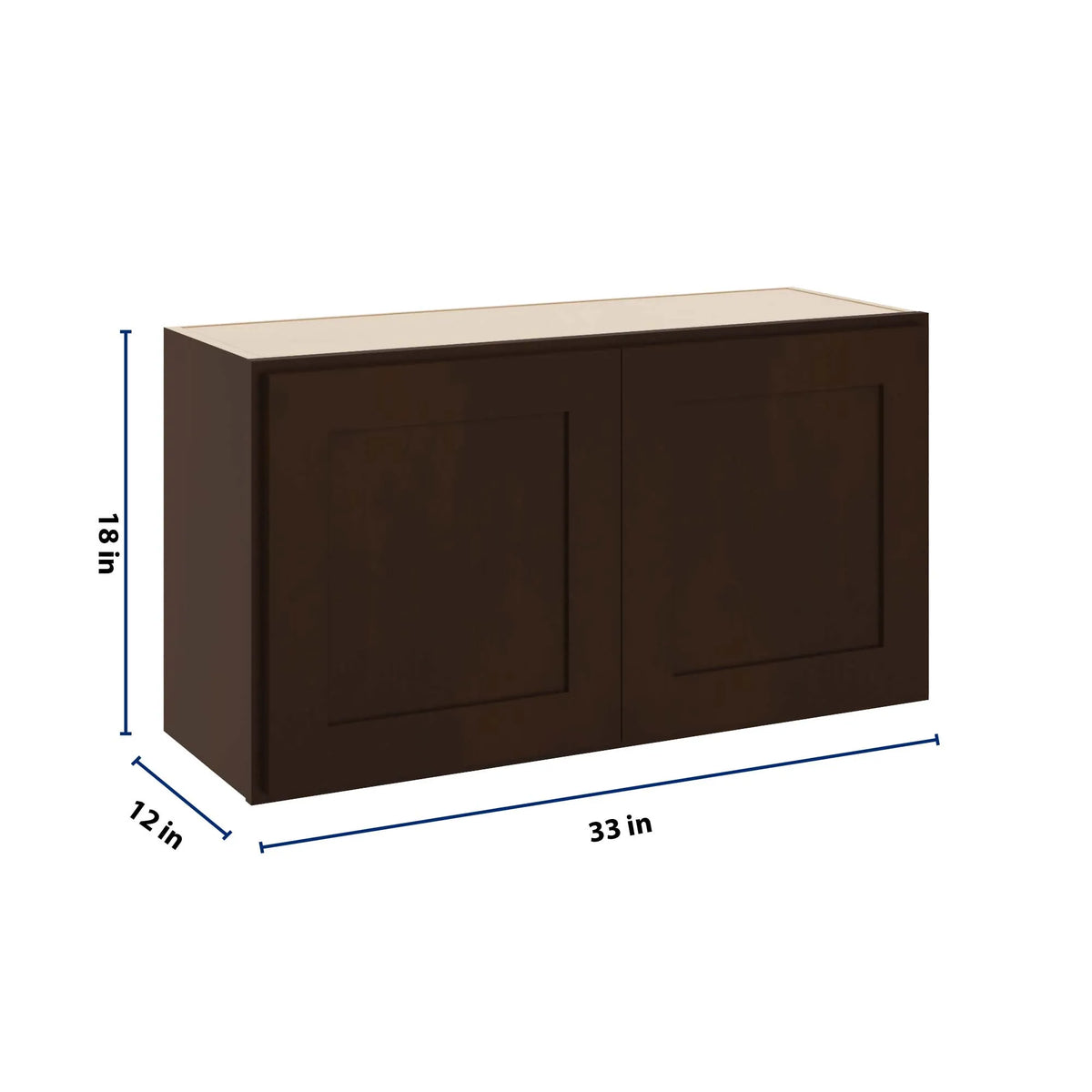 CNC Luxor 5-Piece Espresso 33" W X 18" H Double Door Wall Cabinet